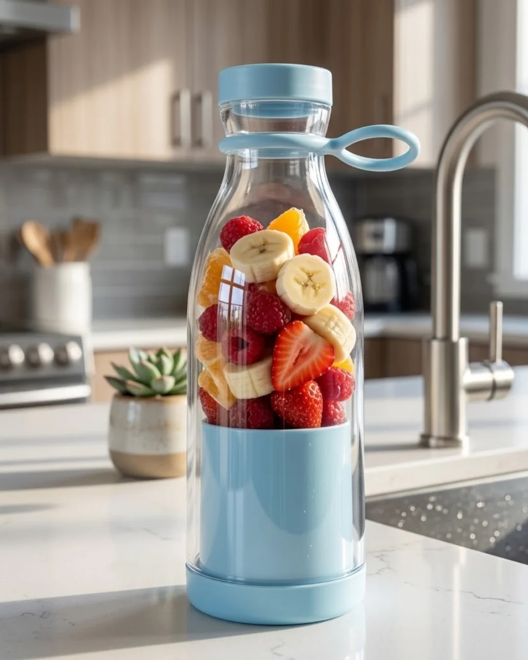 Mini Blender USB Şarjlı 380 ml Smoothie Hazırlayıcı Hafif ve Pratik Tasarım