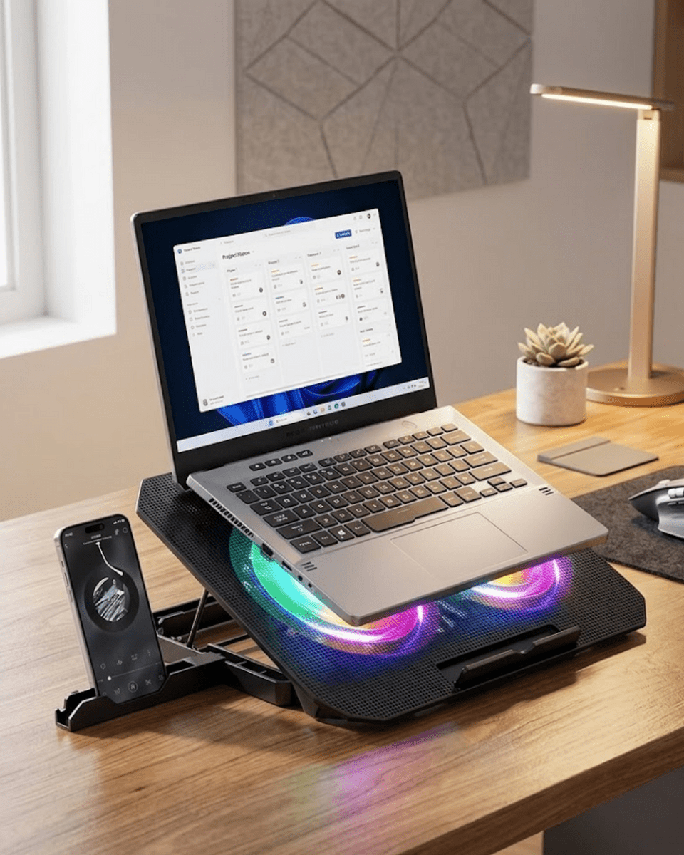RGB Fanlı Laptop Soğutma Standı USB Girişli Notebook Yükseltici