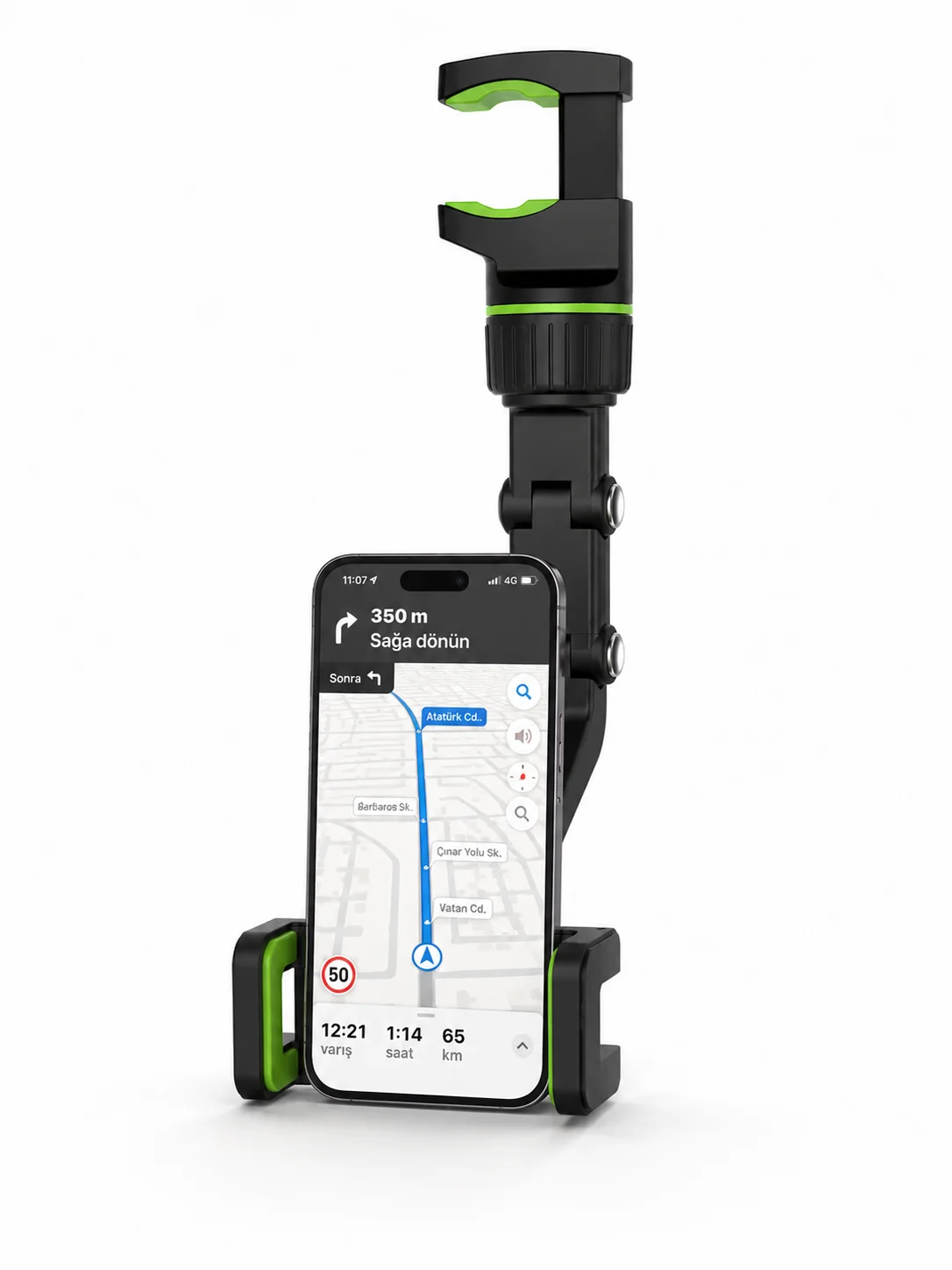 Araç İçi Telefon Standı Dikiz Aynasına Takılan Ayarlanabilir Telefon Tutucu