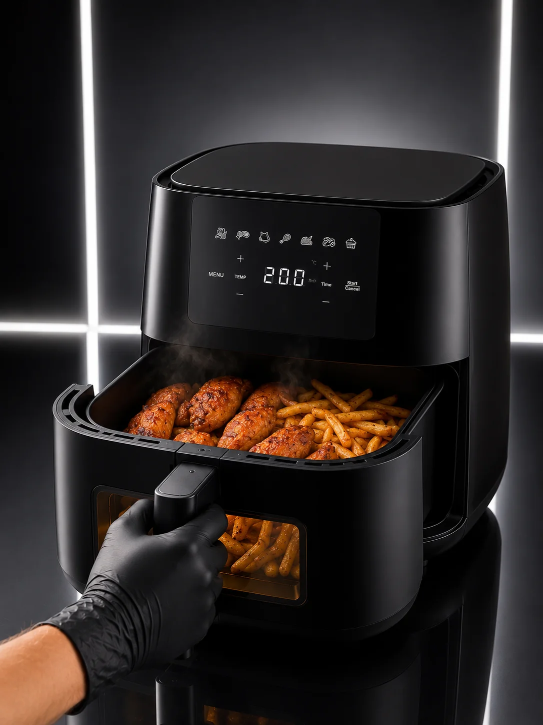 Dokunmatik Ekranlı Air Fryer Sağlıklı Yağsız Pişirme Cihazı