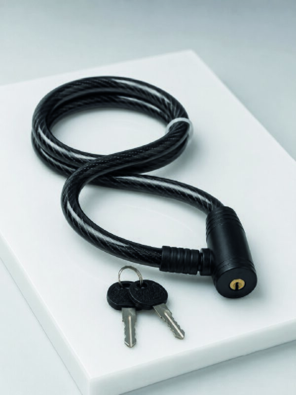 Bisiklet Kilidi 12 mm Kalın Çelik Halat 80 cm Anahtarlı Güvenlik Kilidi 2 Anahtarlı PVC Kaplamalı