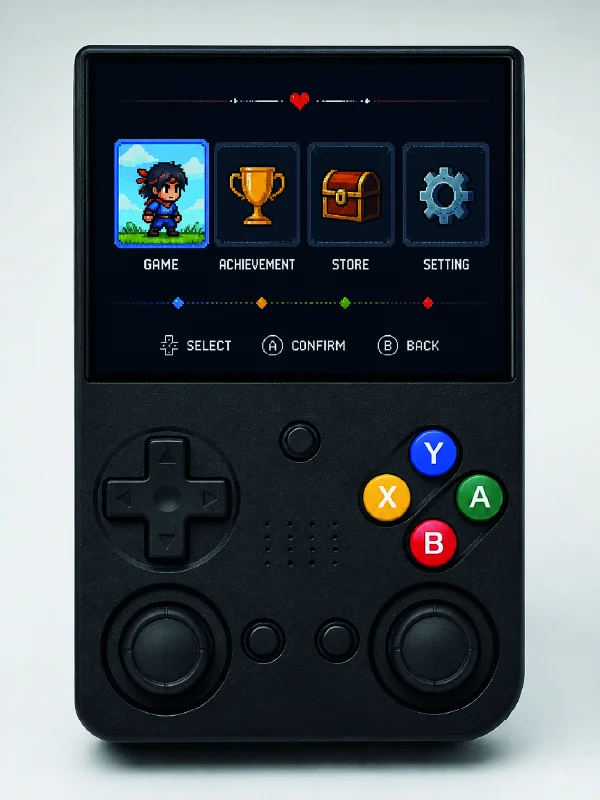 Retro Oyun Konsolu Çift Analog Joystick 64GB Hafızalı Taşınabilir El Konsolu