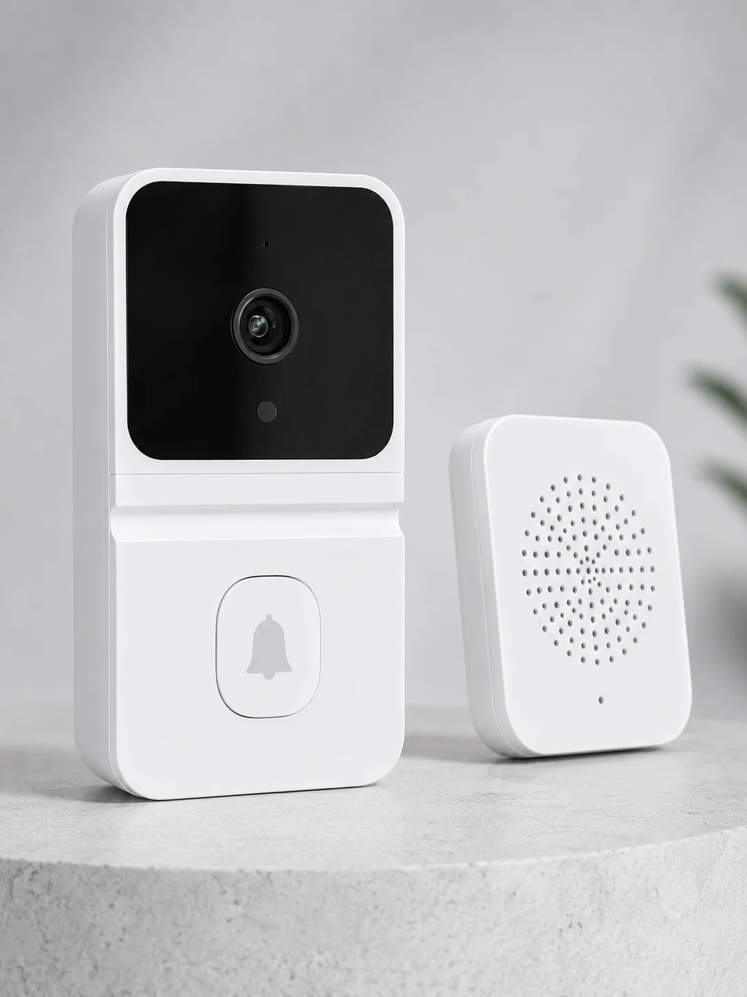 Wi-Fi Beyaz Görüntülü Kapı Zili  HD Kamera, Gece Görüşü ve Çift Yönlü Konuşma Özellikli