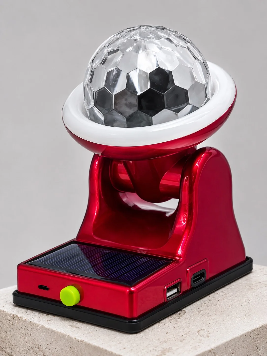 Şarjlı RGB Projektör Lamba Güneş Enerjili Çok Fonksiyonlu Disco Işık Lambası
