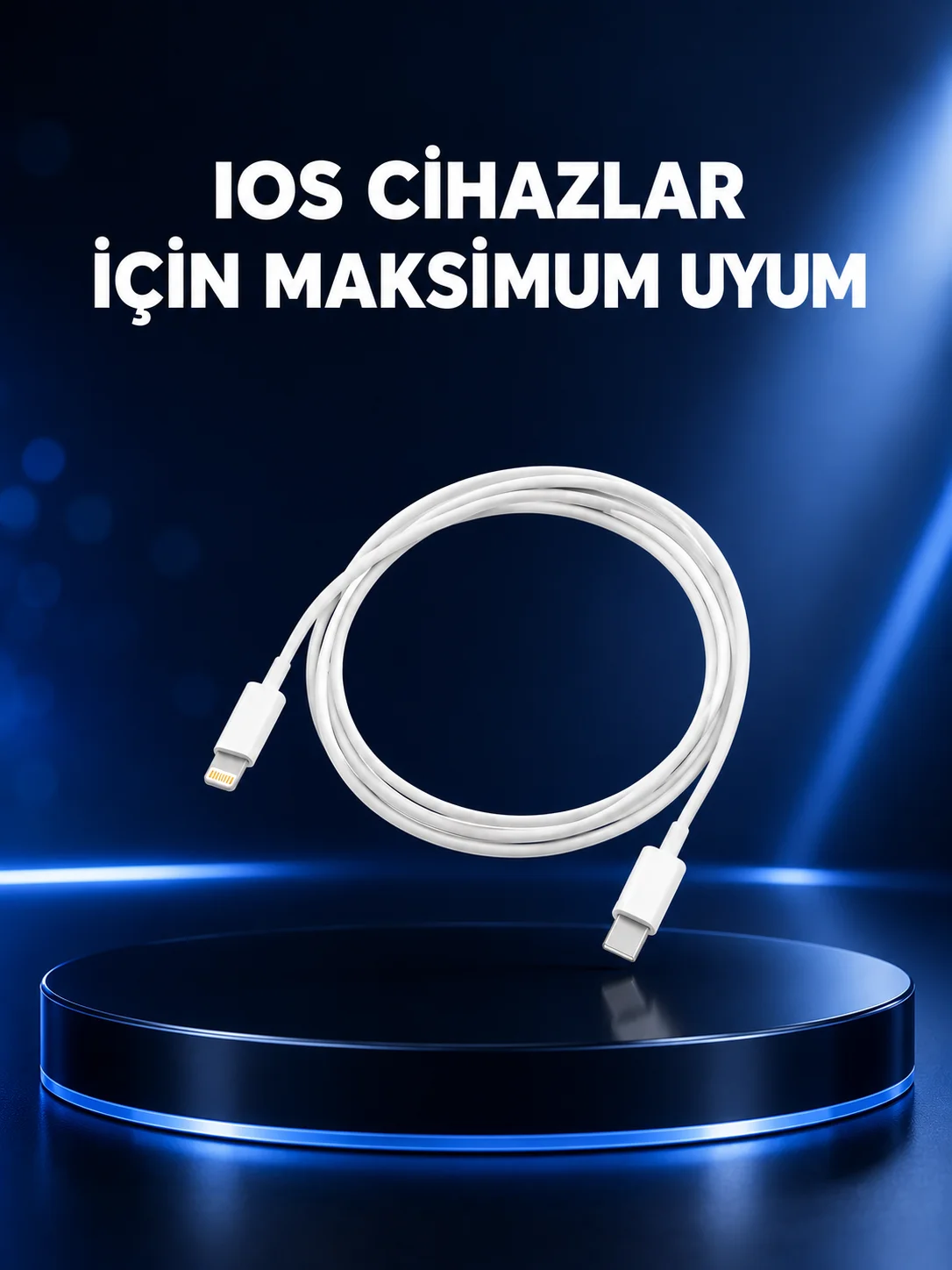 30W Type-C Lightning Hızlı Şarj Kablosu 1.2m iPhone Uyumlu