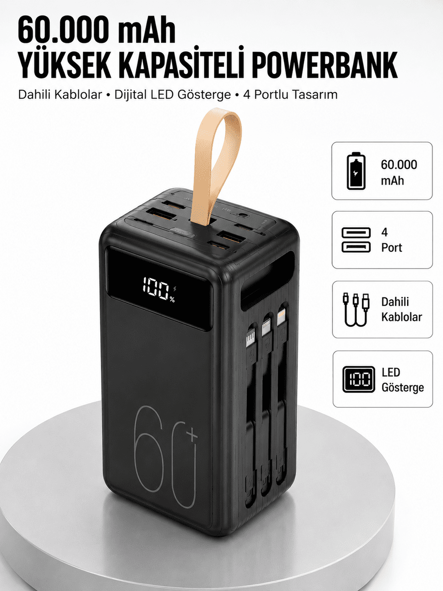 Güvenlik Korumalı Hızlı Şarj Özellikli Powerbank Yeni Nesil