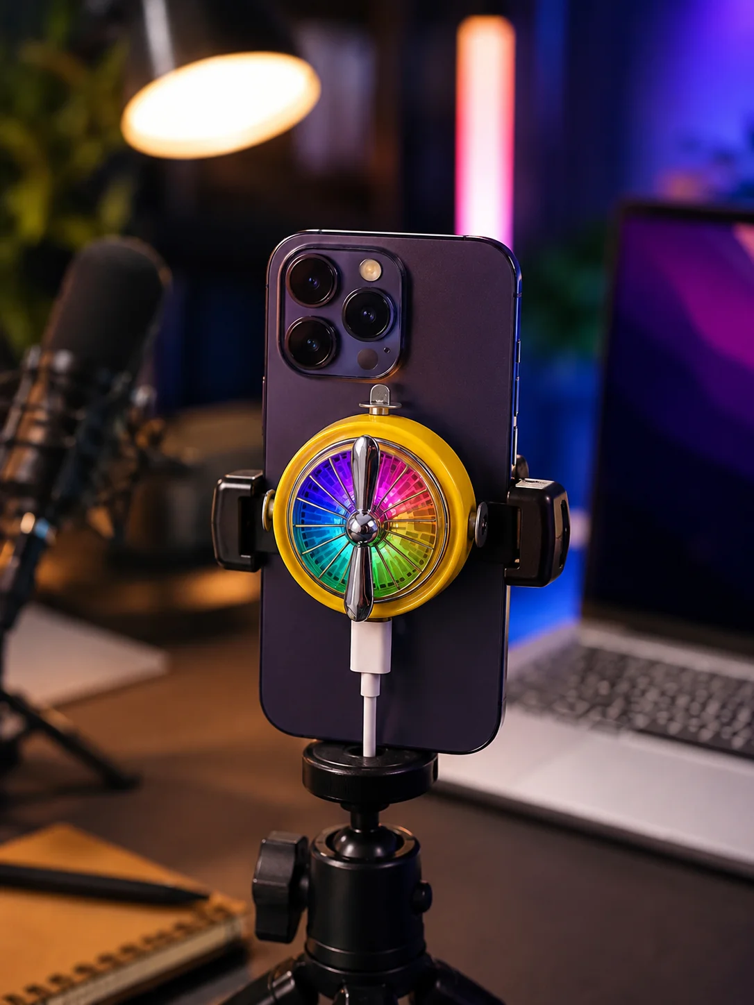 Manyetik Telefon Soğutucu RGB Fanlı Mobil Oyun Soğutucusu