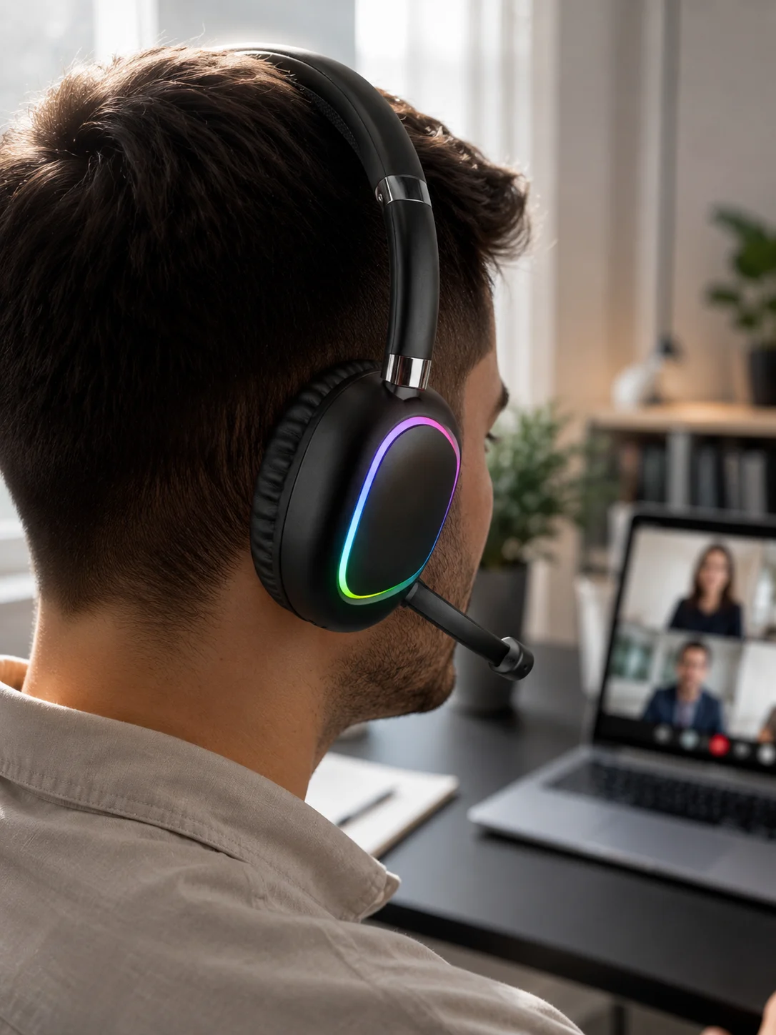 Kablosuz Bluetooth 5.0 Kulaklık RGB Işıklı Tasarım
