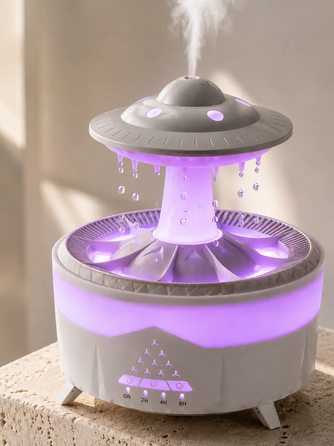 UFO Yağmur Efektli Hava Nemlendirici 350 ML RGB Işıklı Uzaktan Kumandalı