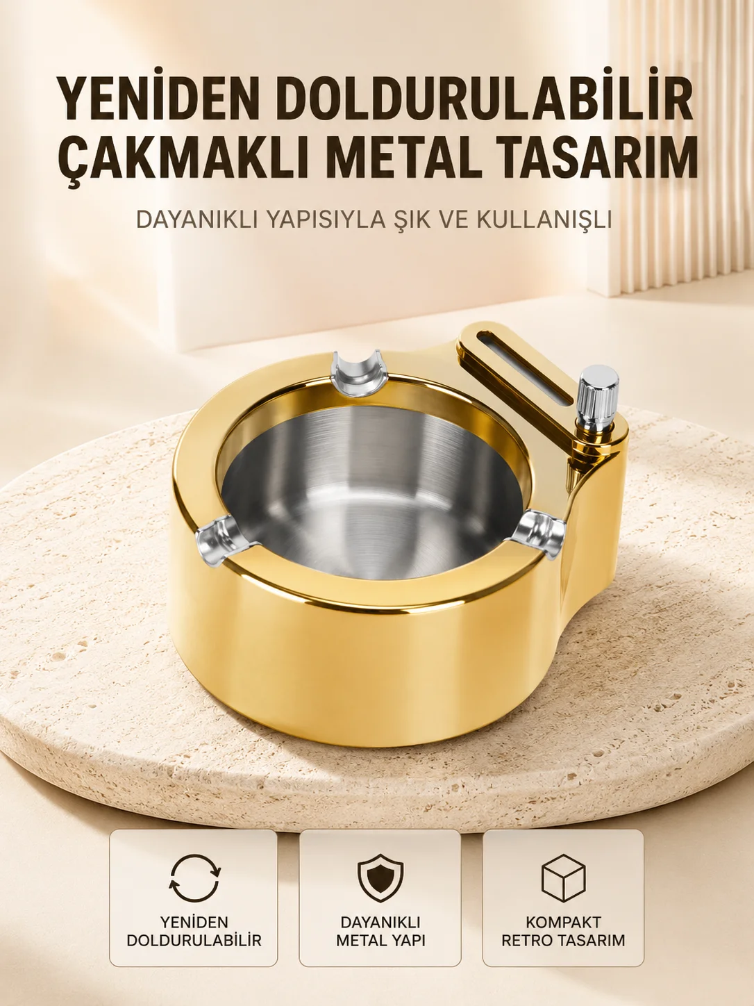 Duman ve Koku Giderici Hava Temizleyici Küllük  2 Katmanlı Filtreli