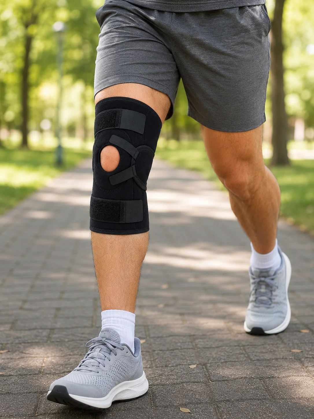 Ligament Destekli Dizlik Ayarlanabilir Cırtlı Açık Patella Diz Destekliği