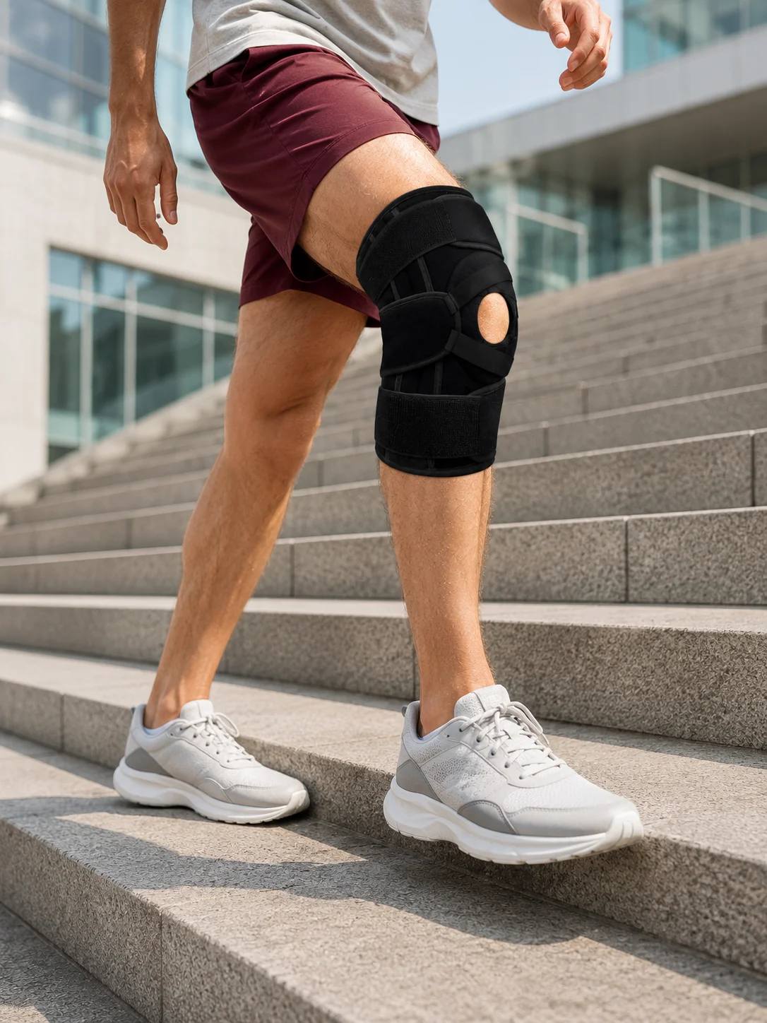 Ayarlanabilir Ligamentli Dizlik Patella Silikon Pedli Nefes Alabilir Diz Koruyucu