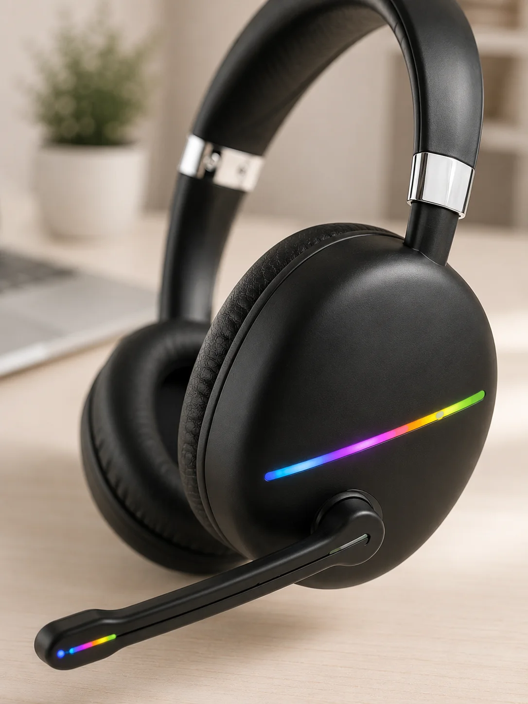 Kablosuz Bluetooth 5.0 Kulaklık RGB Işıklı Tasarım