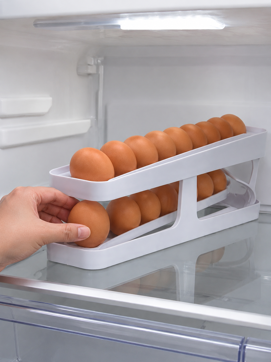 Yumurta Düzenleyici Organizer Buzdolabı İçin Yer Tasarruflu Saklama Rafı