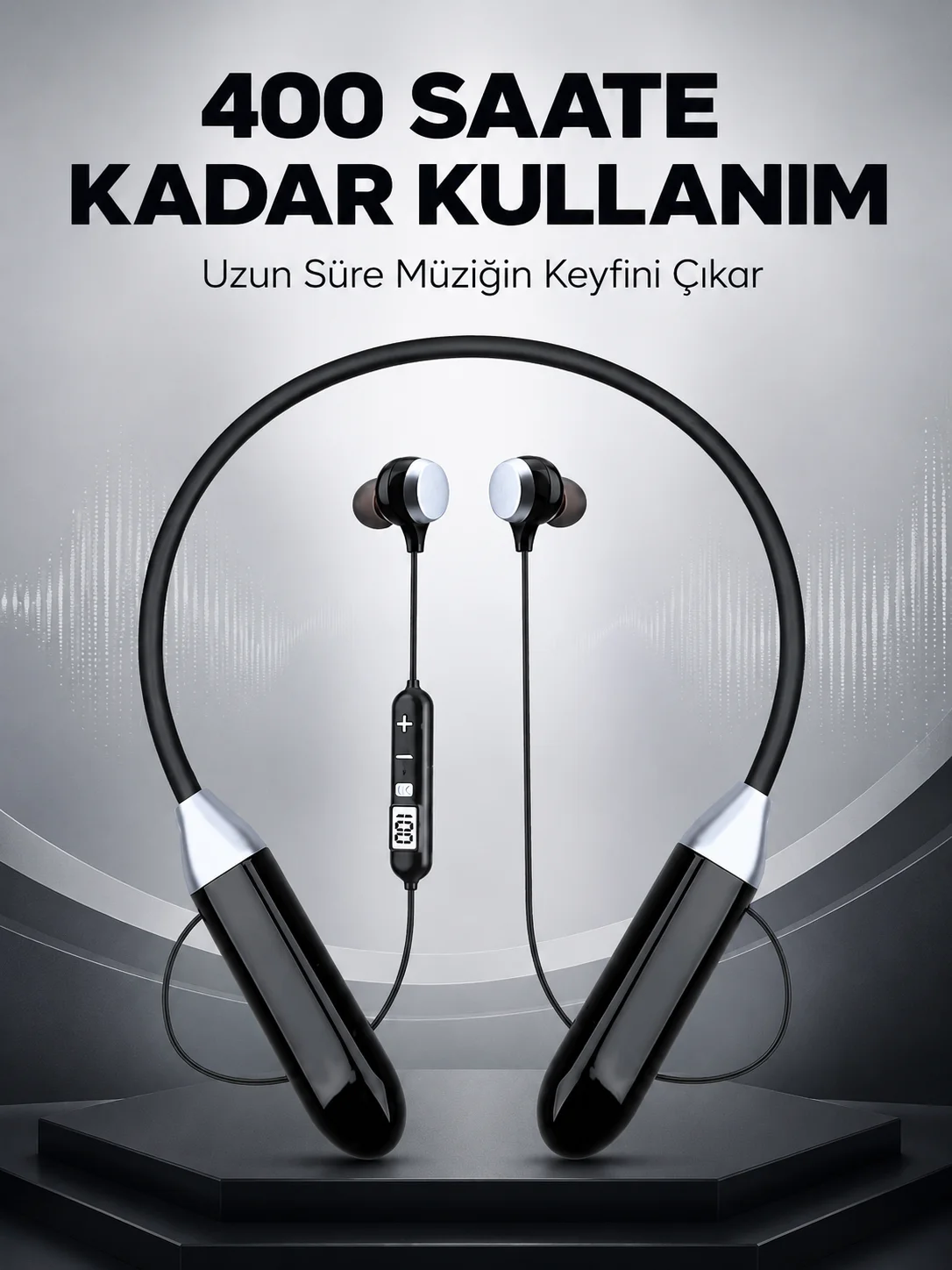 Spor İçin Bluetooth Boyun Kulaklığı Mikrofonlu Kablosuz Kulak İçi Müzik ve Telefon Kulaklığı