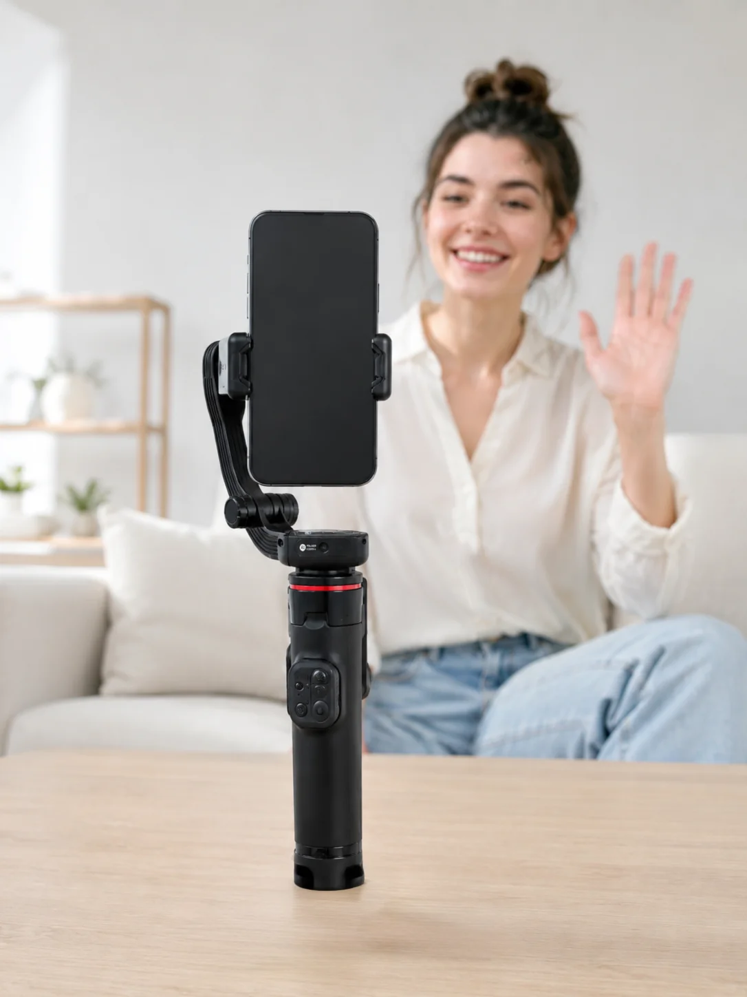 AI Takipli Gimbal Selfie Stick 360° Otomatik Yüz Takibi Bluetooth Kumandalı Uzayabilir Tripodlu Telefon Sabitleyici