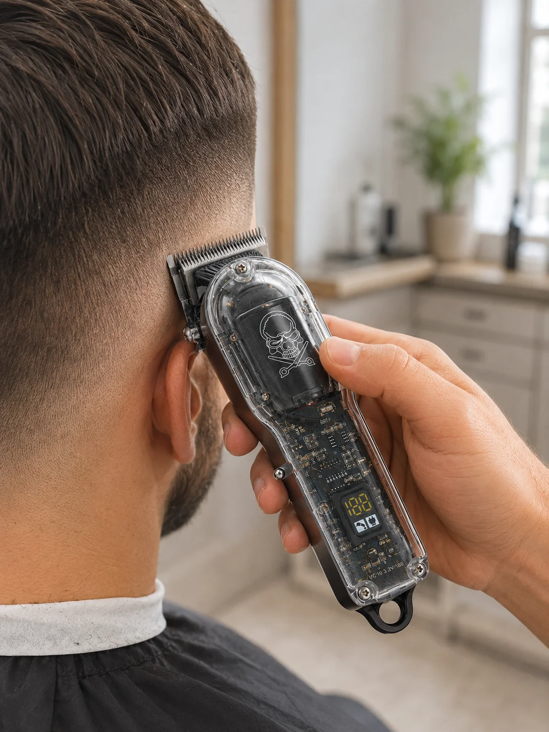 Erkek Saç Tıraş Makinesi Ayarlanabilir Bıçaklı 4 Taraklı 180 Dakika Kullanımlı LCD Ekranlı Şarjlı