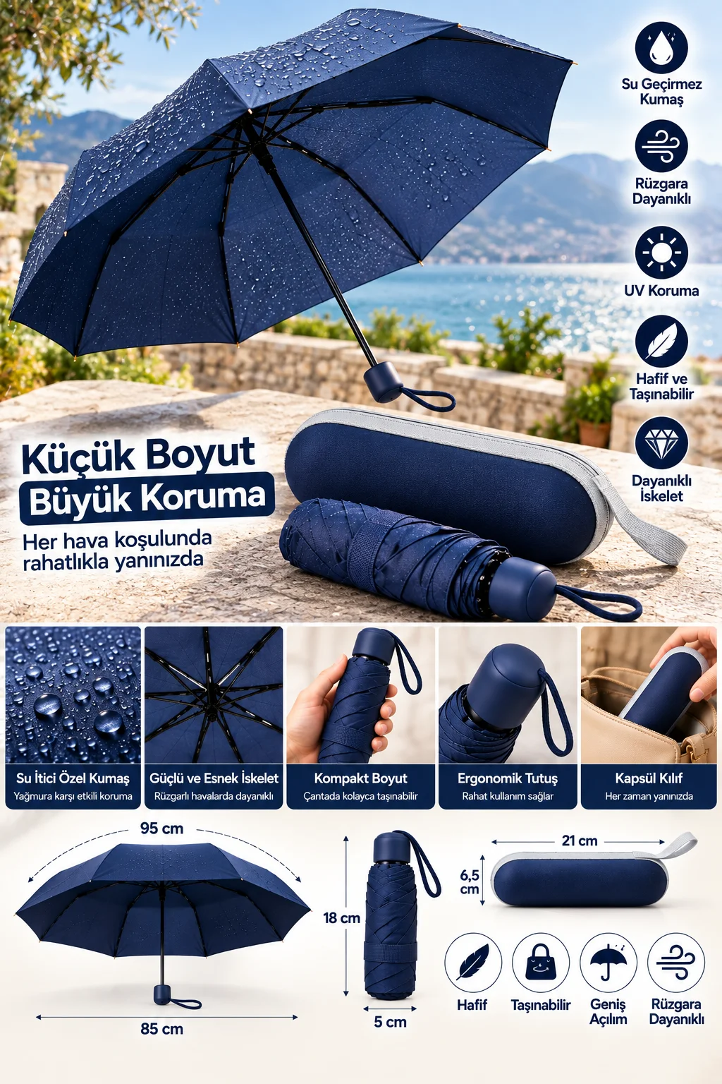 KAPSÜL ŞEMSİYE LACİVERT