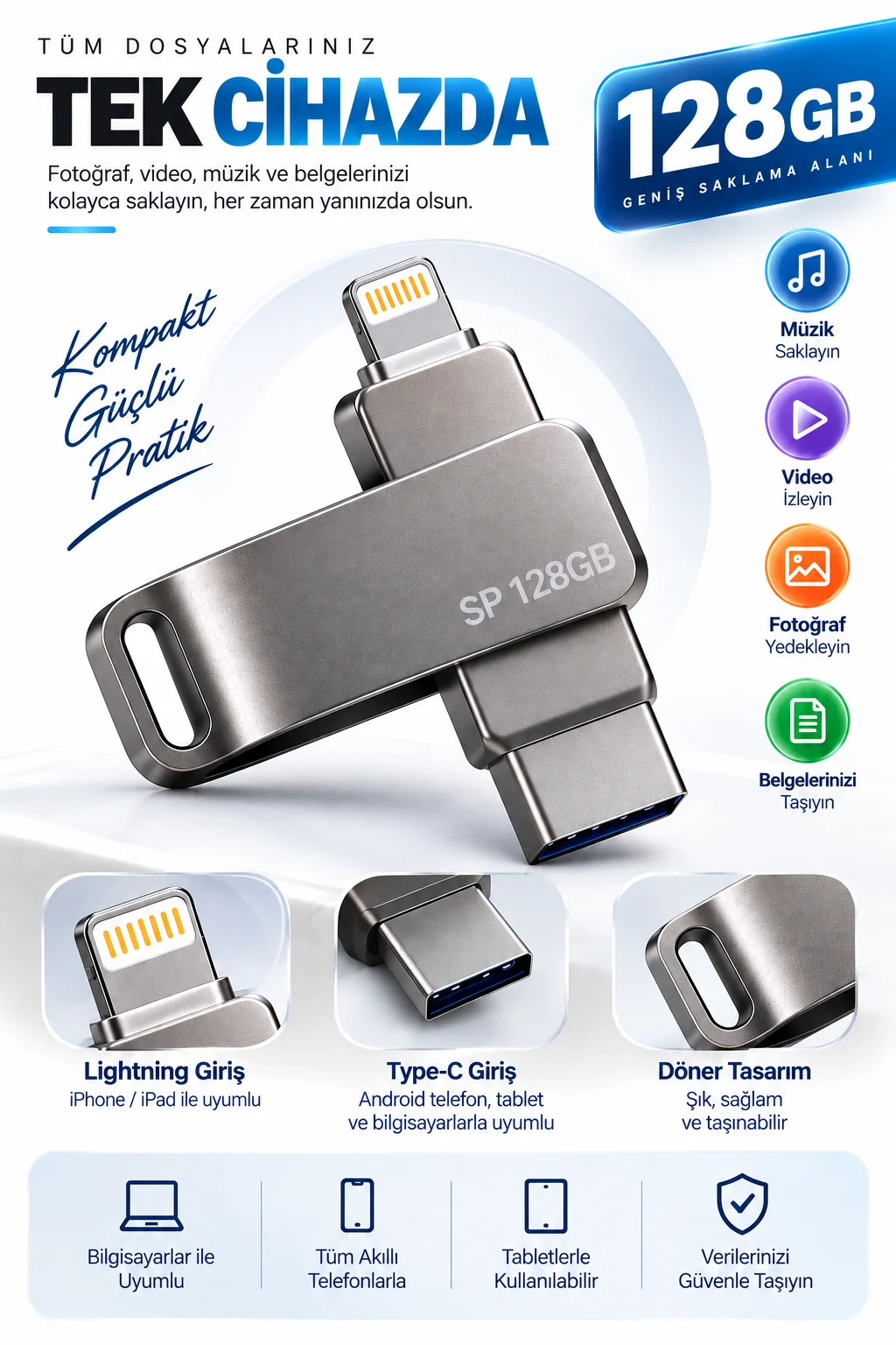 128 GB FLASH BELLEK