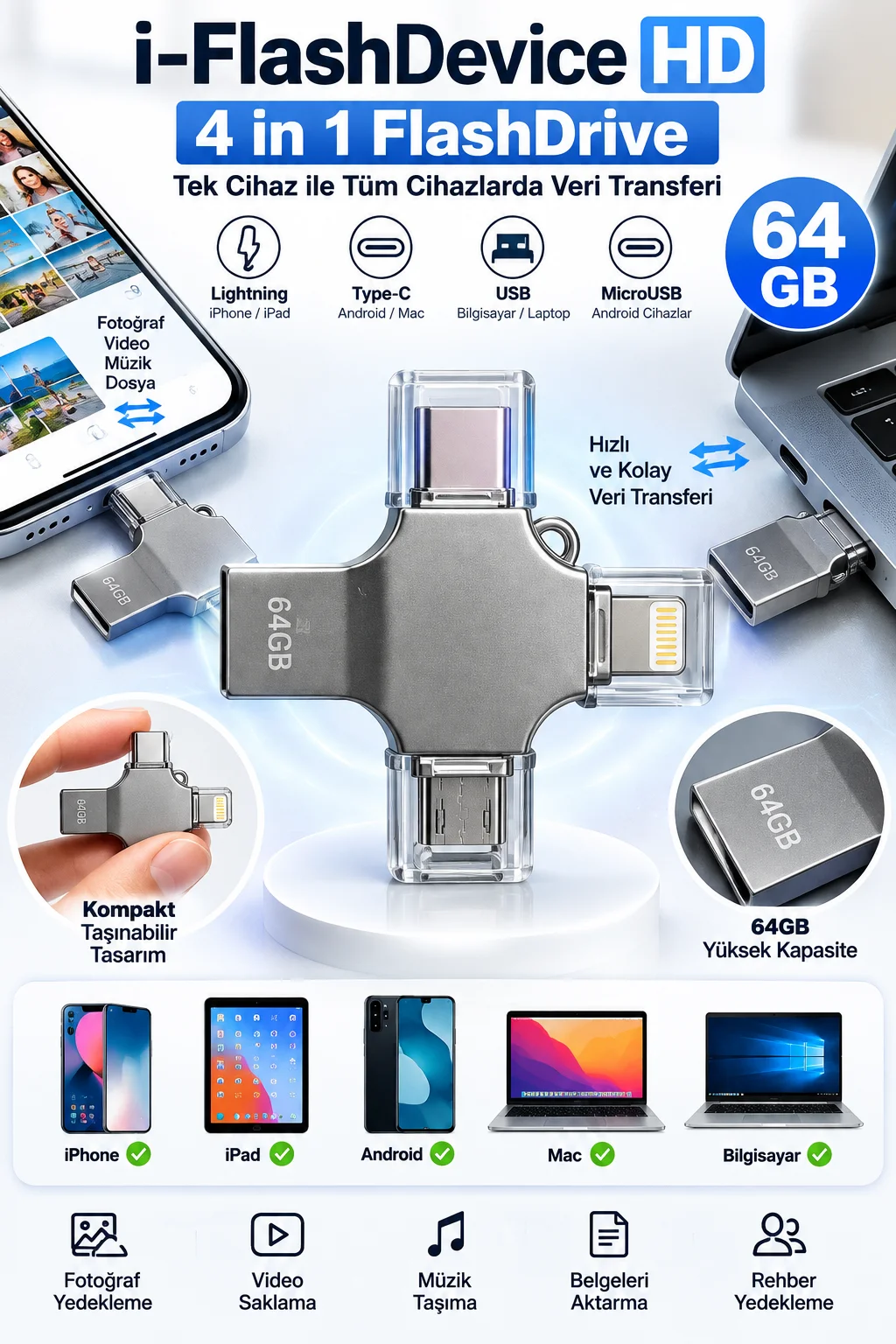 64 GB FLASH BELLEK