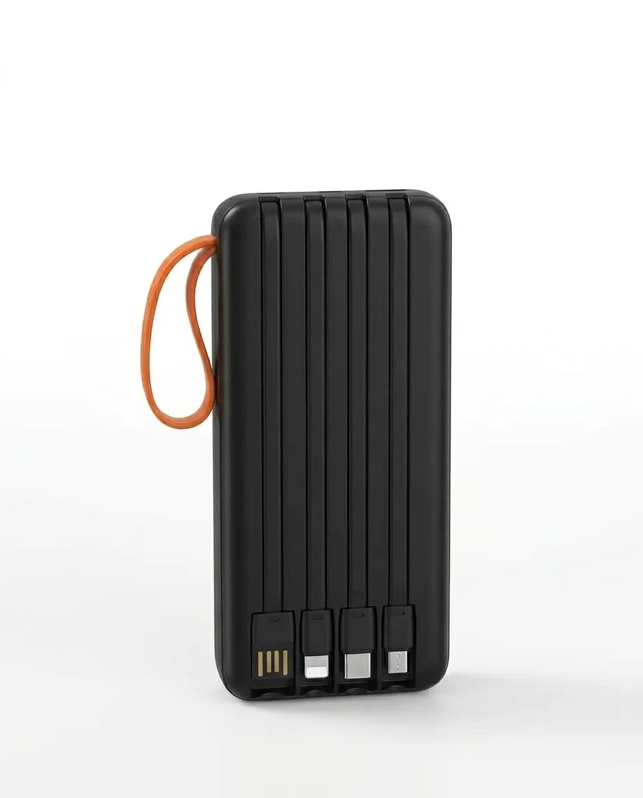 Telefon ve Mobil Cihaz Uyumlu 20000 mAh Powerbank Dahili Kablolu Dijital Göstergeli