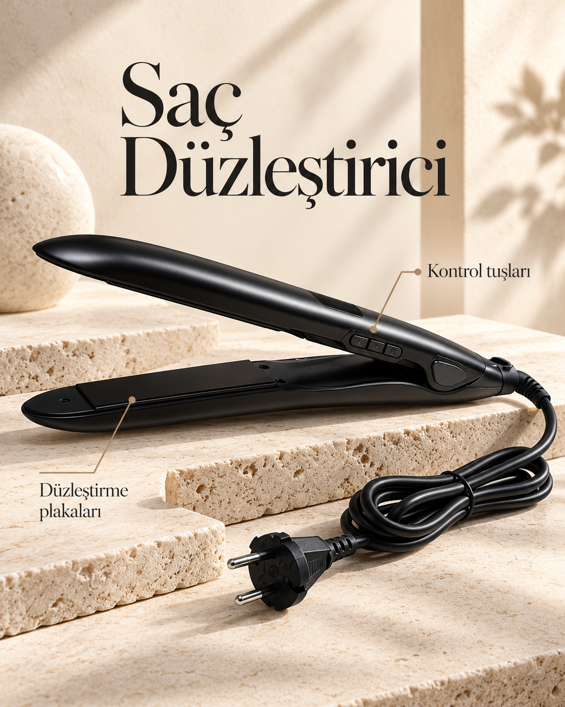 110–240 V Sıcaklık Ayarlı Seramik Saç Düzleştirici