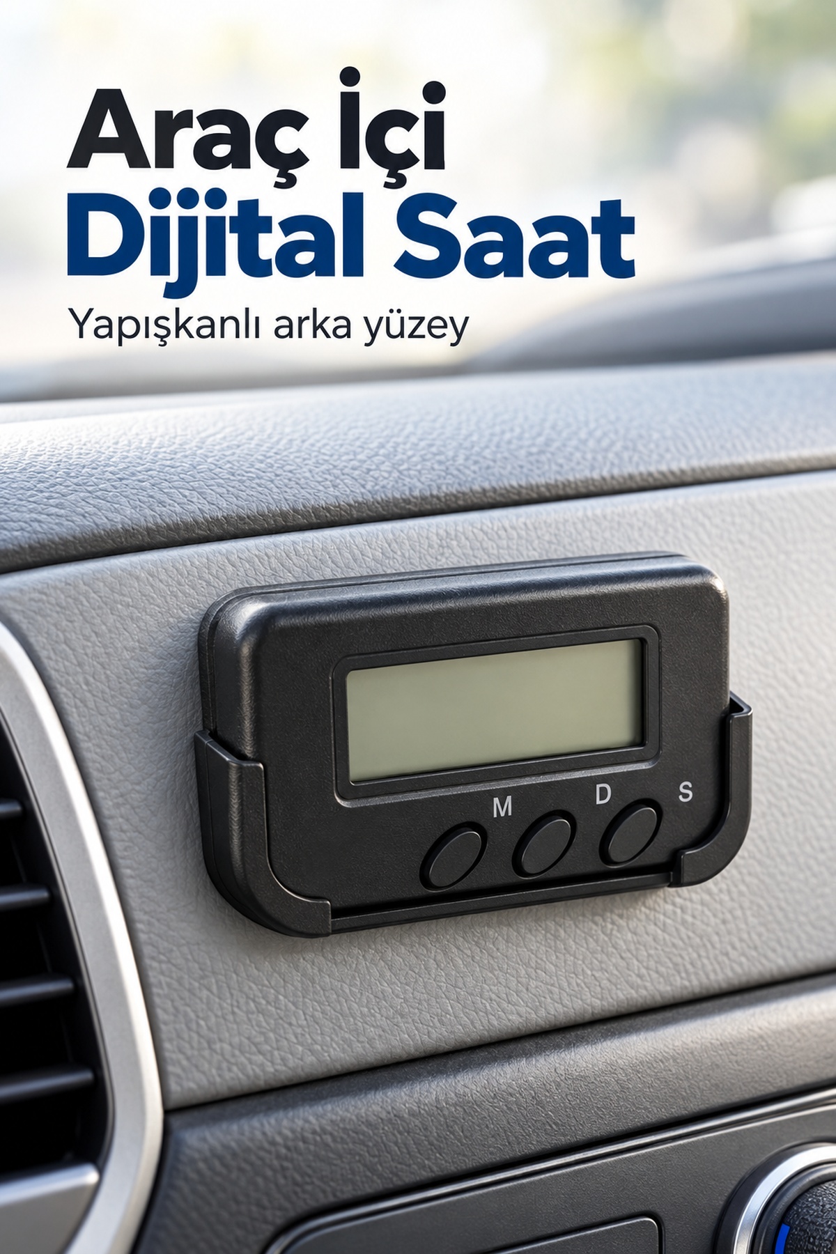 Dijital Ekranlı Araba Saati Alarm ve Süre Takibi