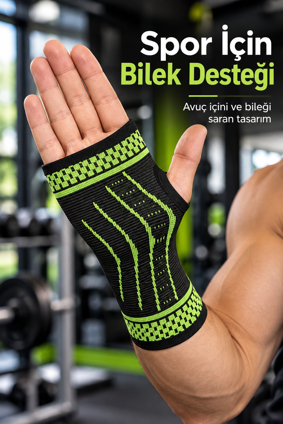 Başparmak Açıklıklı Spor Bilekliği Avuç İçi Destekli