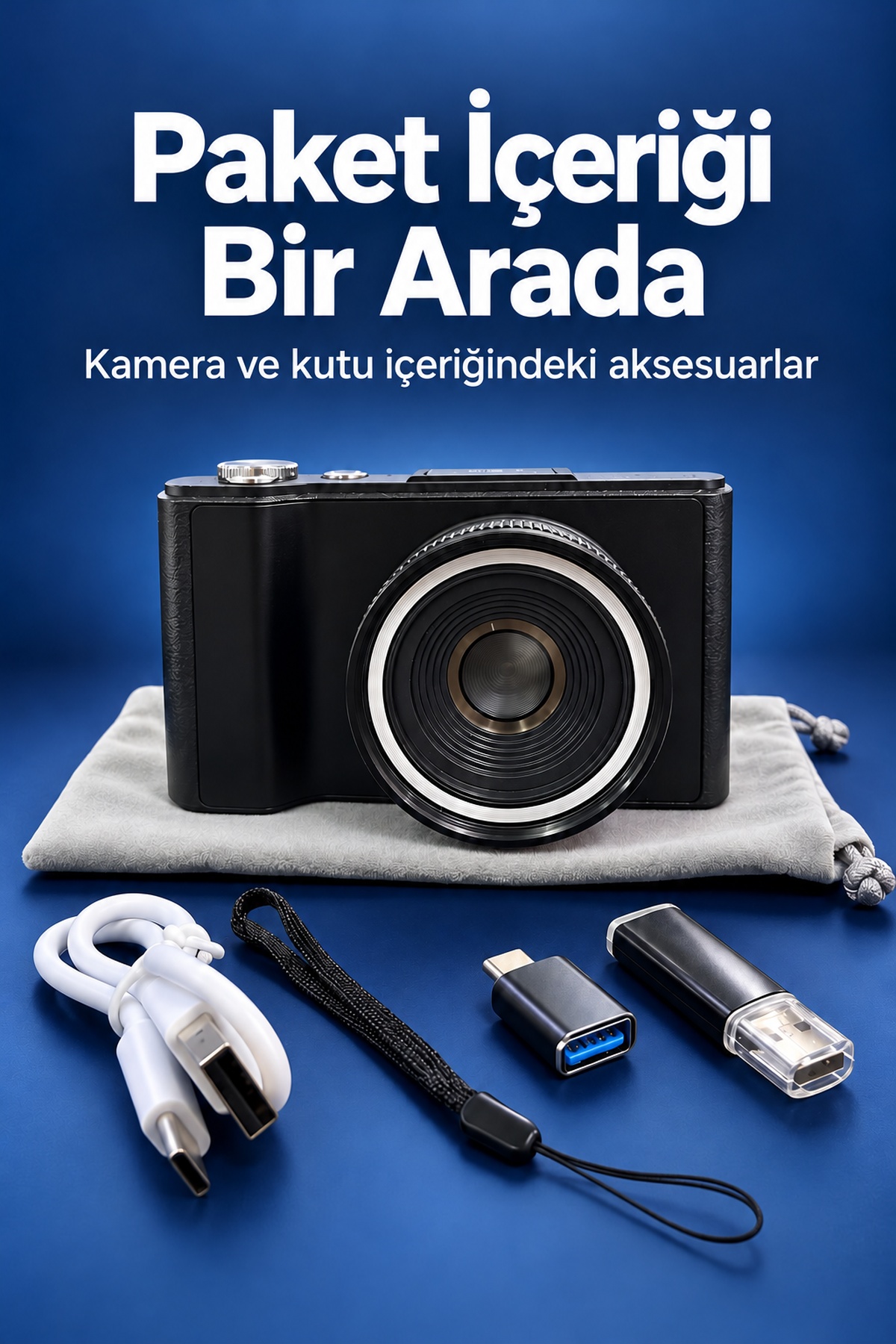 Otomatik Odaklamalı Dijital Fotoğraf Makinesi 4K Video ve Fotoğraf Çekimi