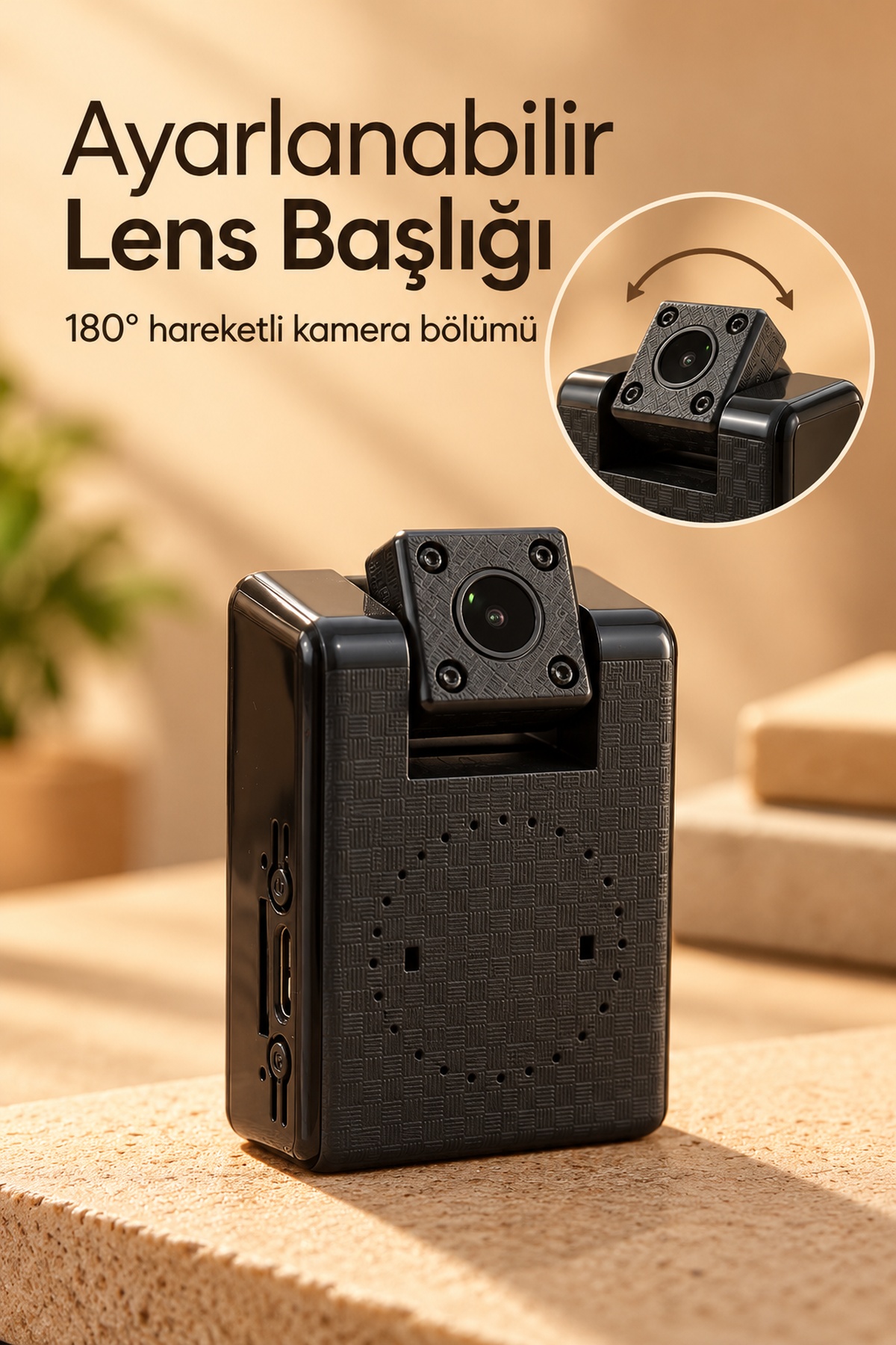 Ayarlanabilir Lens Başlıklı Güvenlik Kamerası Canlı İzleme Destekli