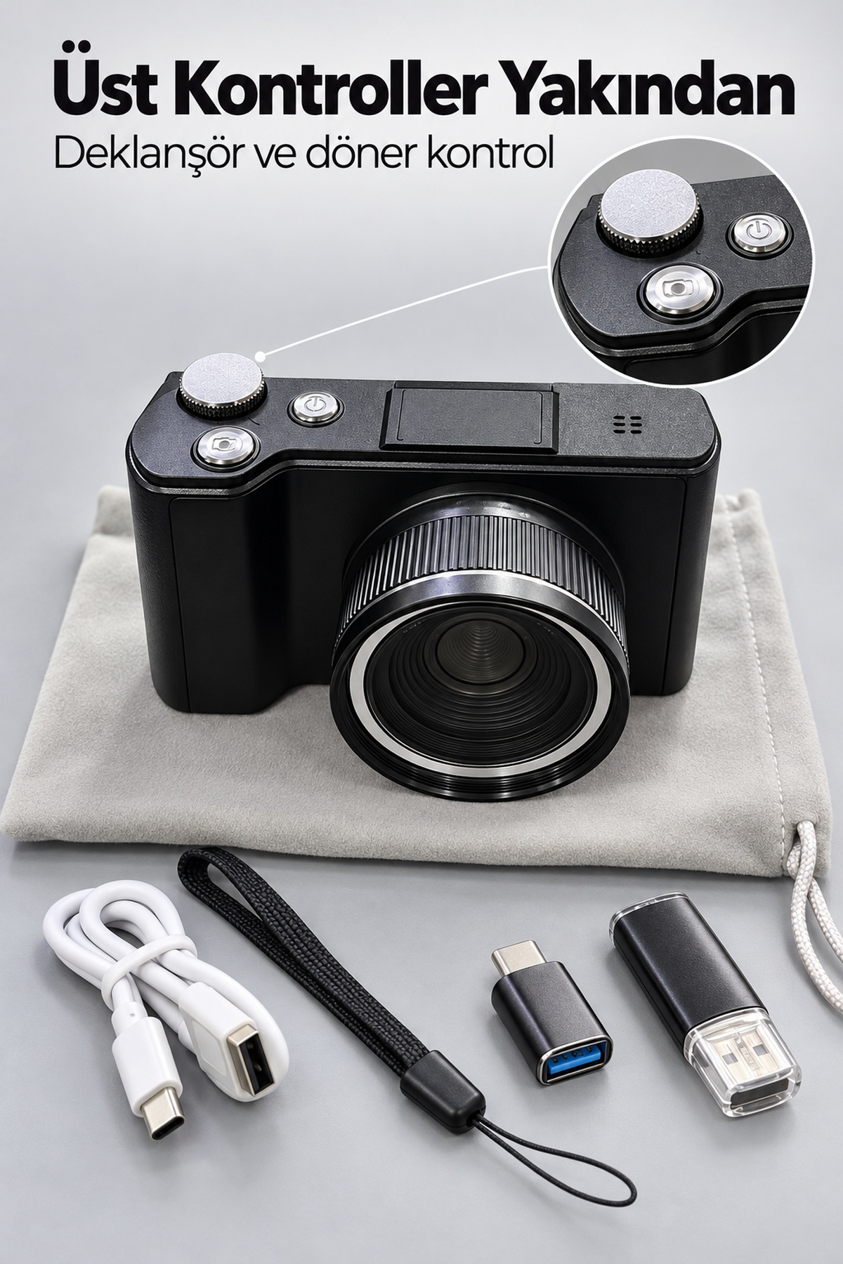 Otomatik Odaklamalı Dijital Fotoğraf Makinesi 4K Video ve Fotoğraf Çekimi