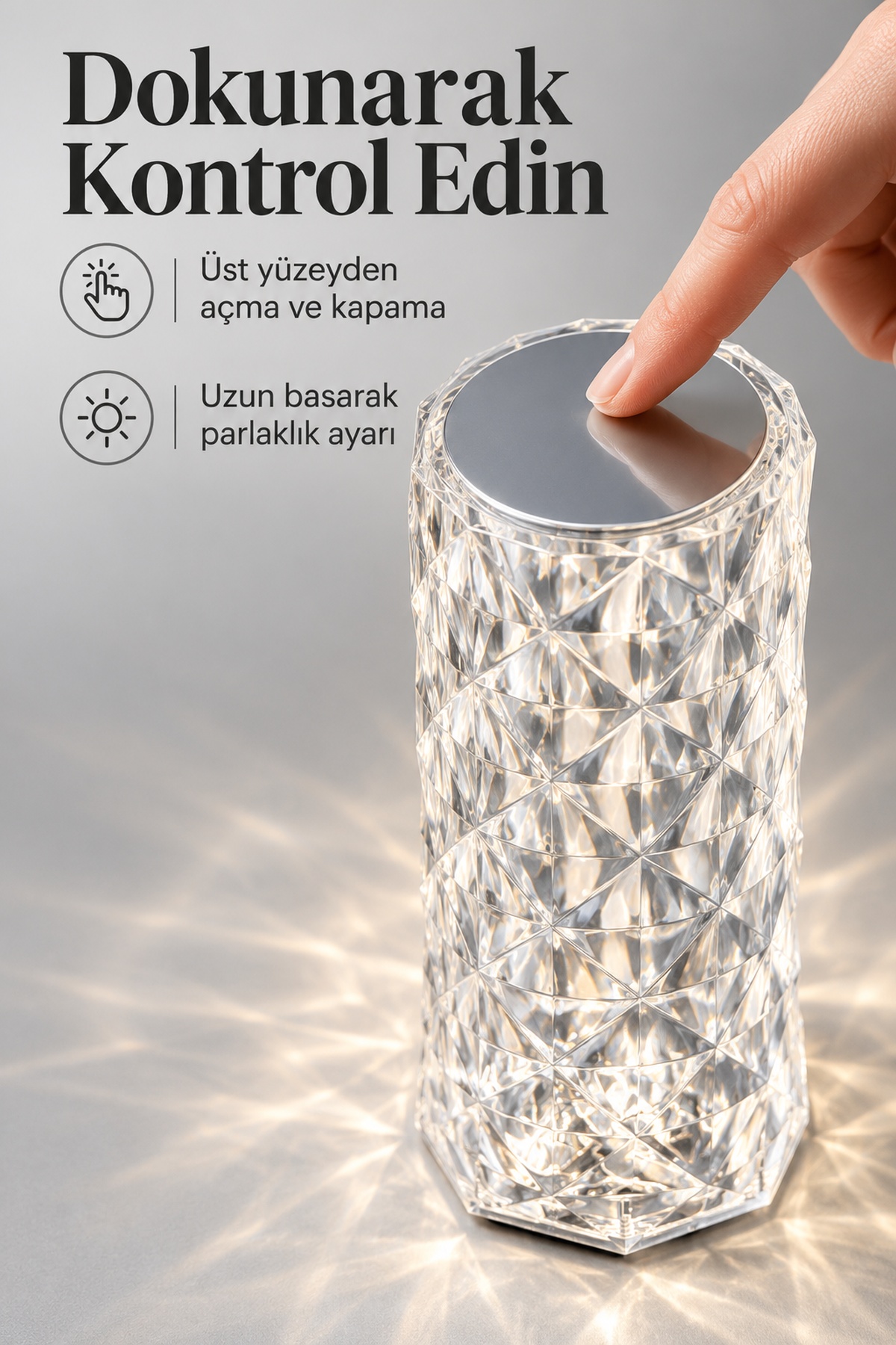 Dokunmatik Masa Lambası USB Şarjlı Kumandalı Dekoratif Aydınlatma