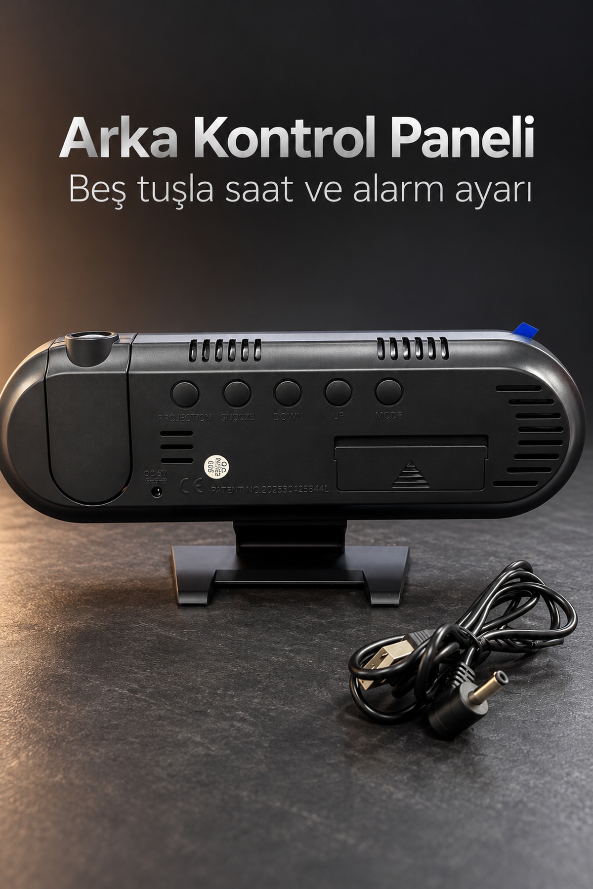 Projeksiyonlu Dijital Saat Ayarlanabilir Yansıtma Parlaklığı ile