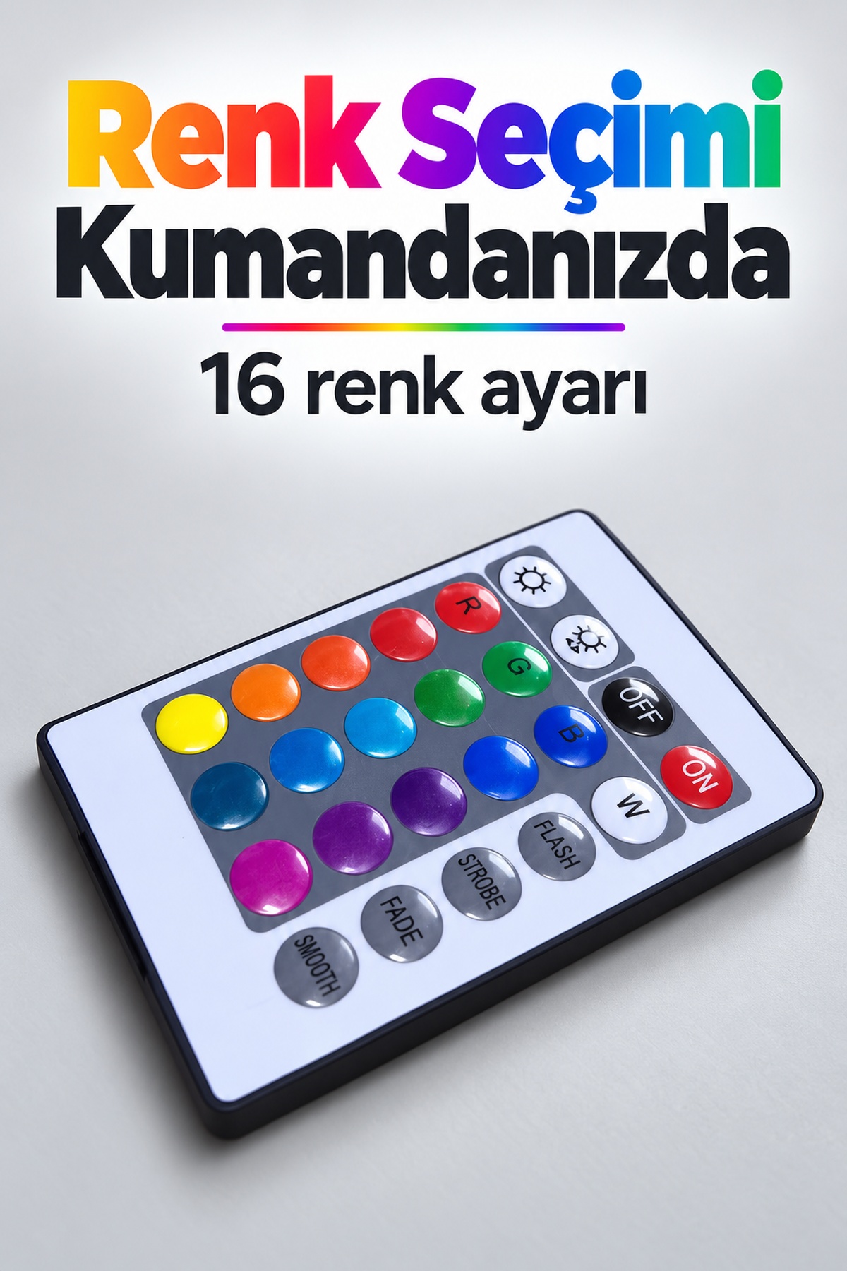 RGB LED Ampul Kumandadan Işık Efekti Seçimli