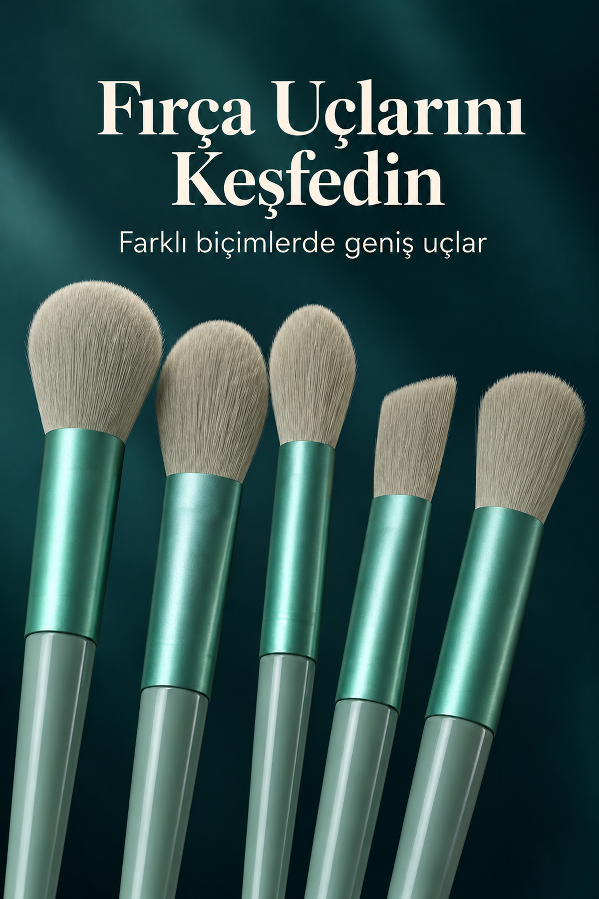 Göz Farı Allık Fondöten İçin Uygun 13'lü Makyaj Fırçası Seti Kompakt Tasarım