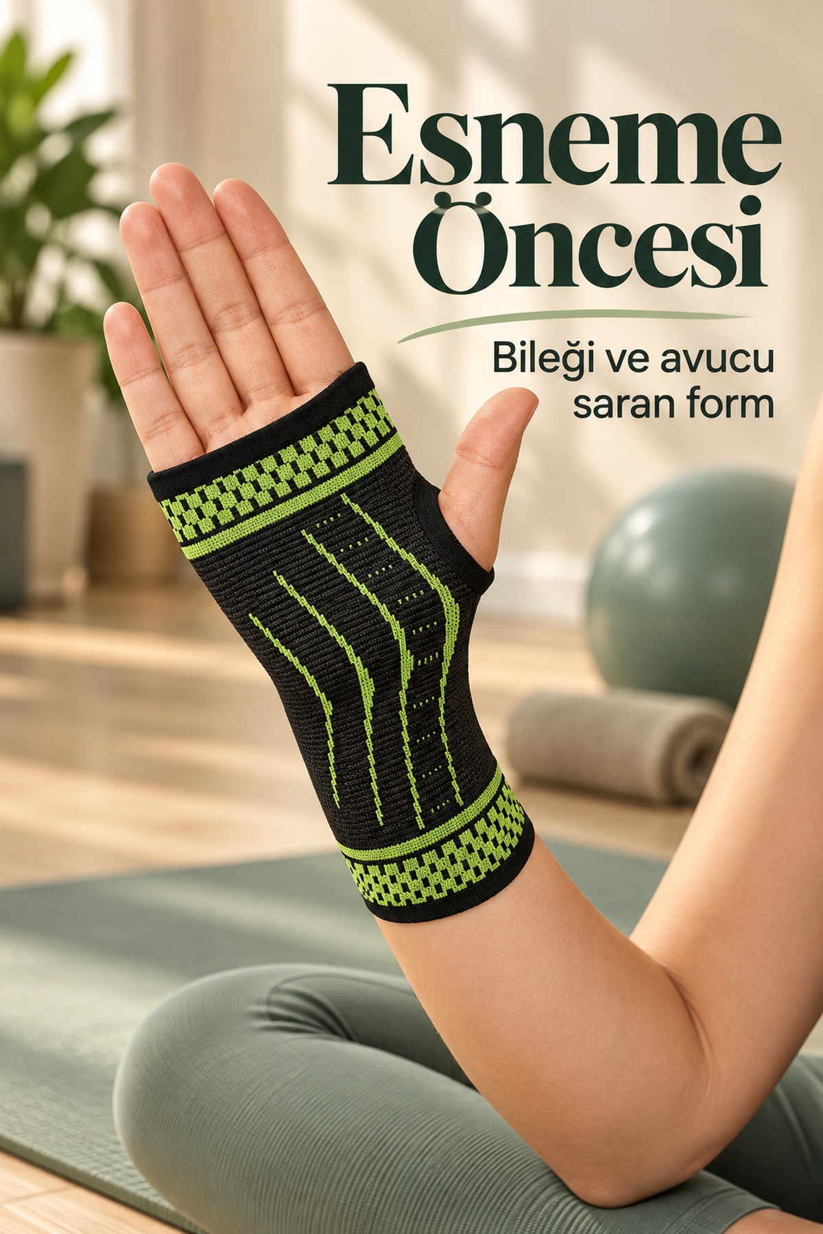 Fitness ve Antrenman İçin Avuç İçi Destekli Sporcu Bilekliği