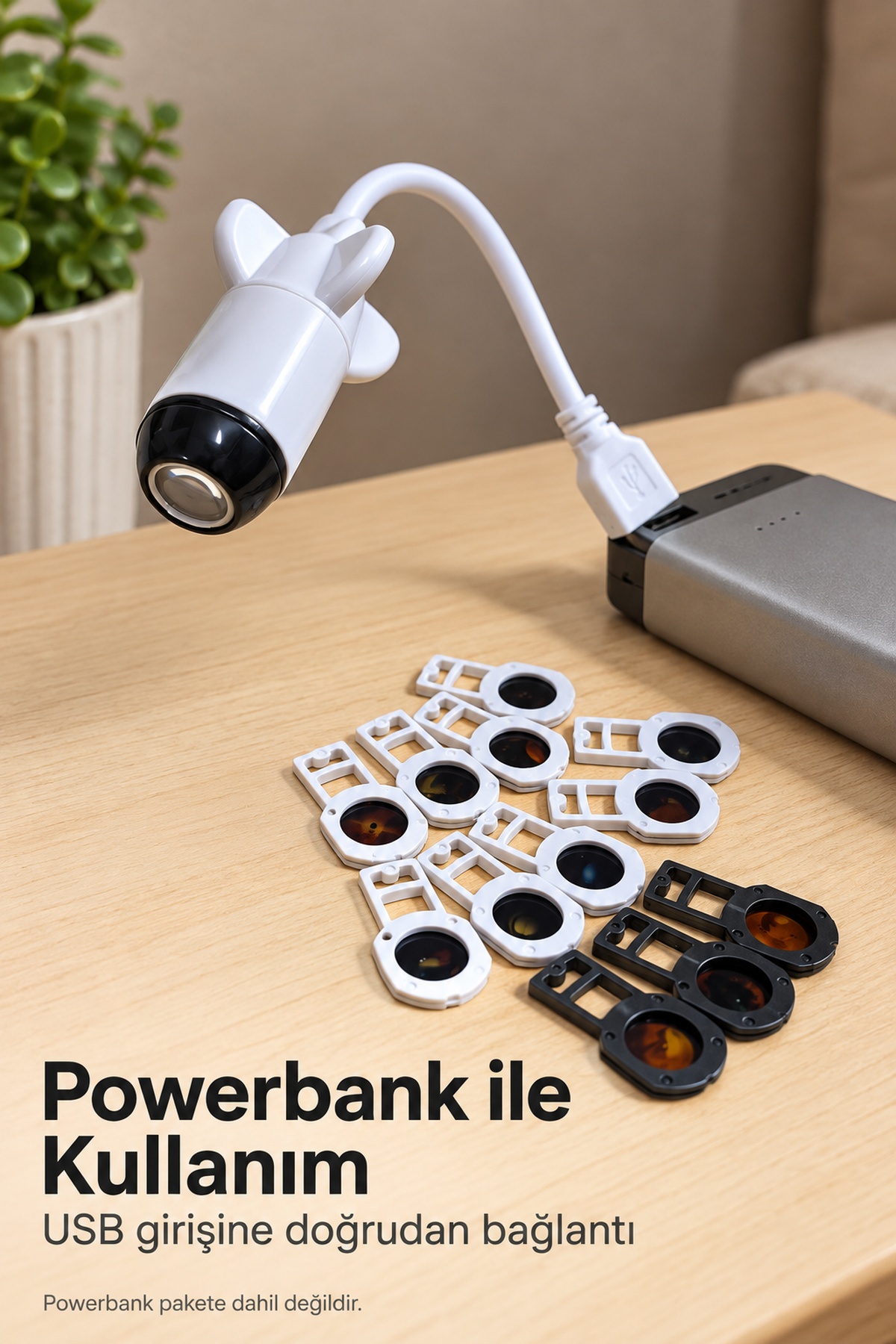 Projeksiyon Lambası USB Bağlantılı Çevirmeli Netlik Ayarlı