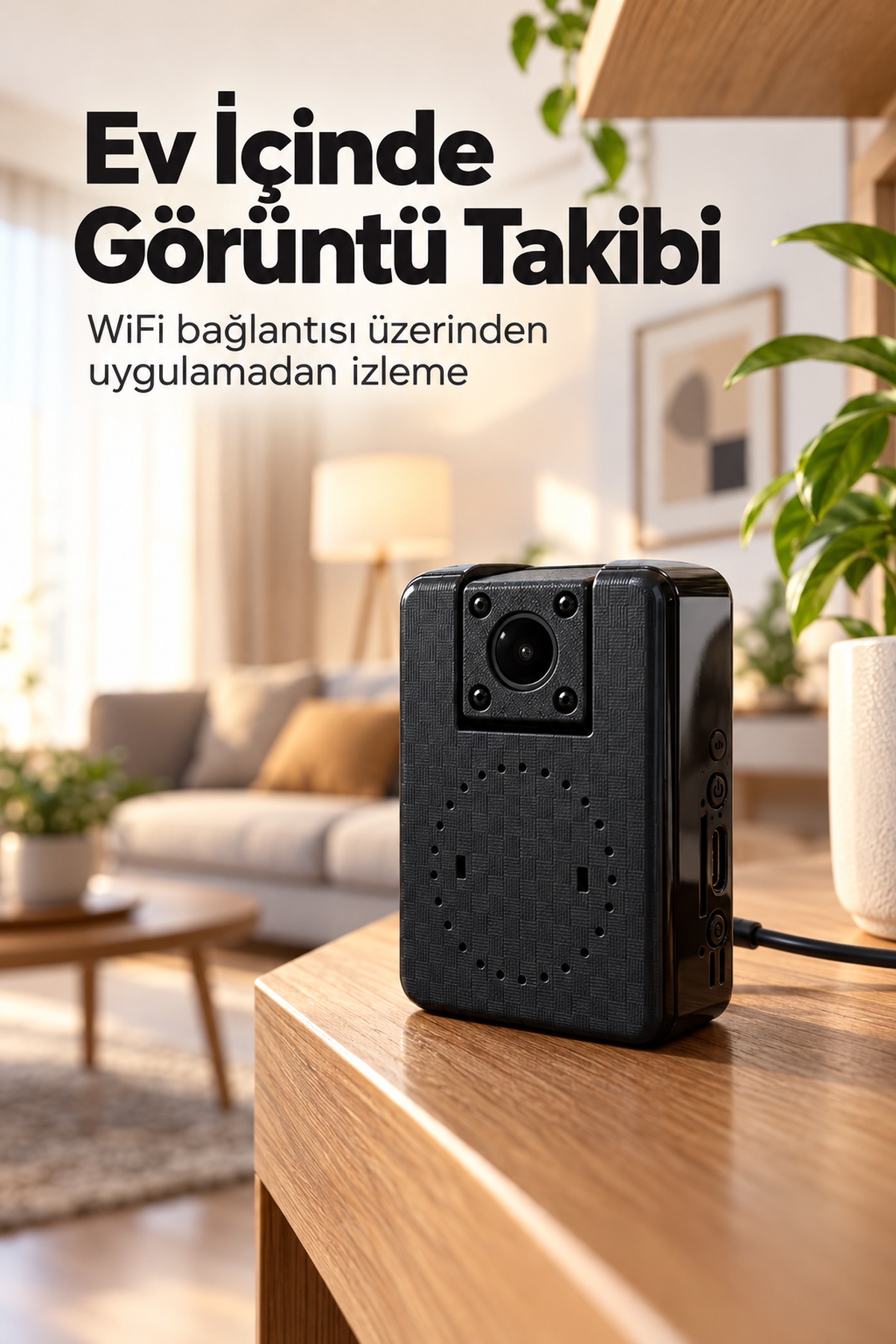 Hareket Algılayan WiFi Güvenlik Kamerası Ayarlanabilir Başlıklı