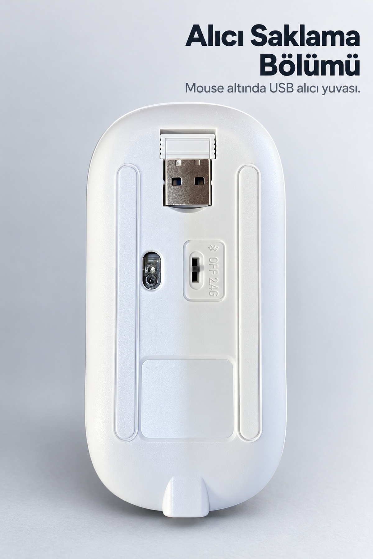 Beyaz Klavye Mouse Seti USB Alıcılı Kablosuz Bağlantı