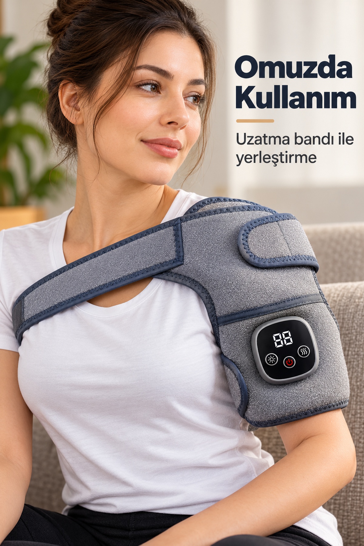 Dijital Ekranlı Diz Masaj Bandı Cırt Cırtlı