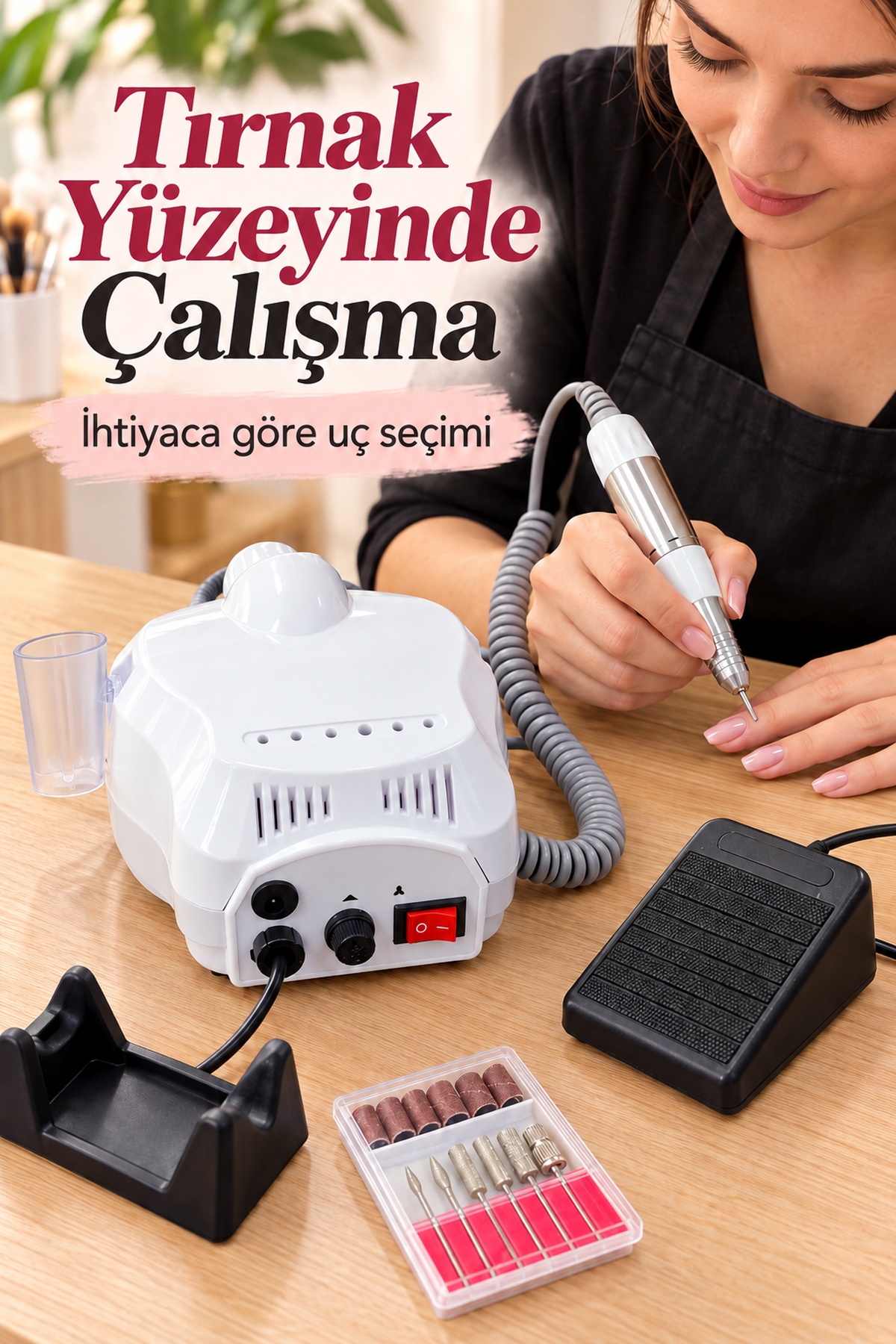 Elektrikli Tırnak Şekillendirme Seti Kablolu El Aparatlı