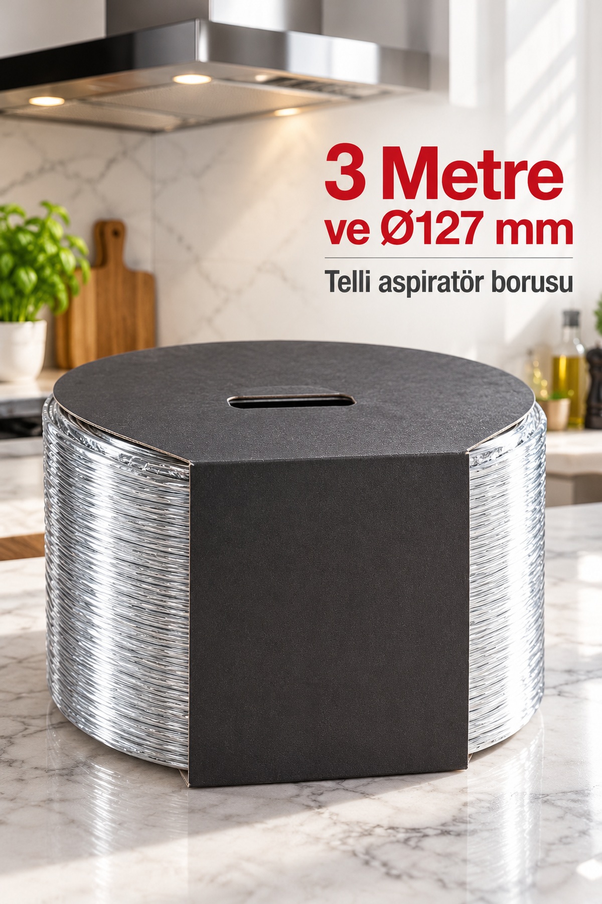 Telli Aspiratör Borusu 3 Metre 127 mm Çap