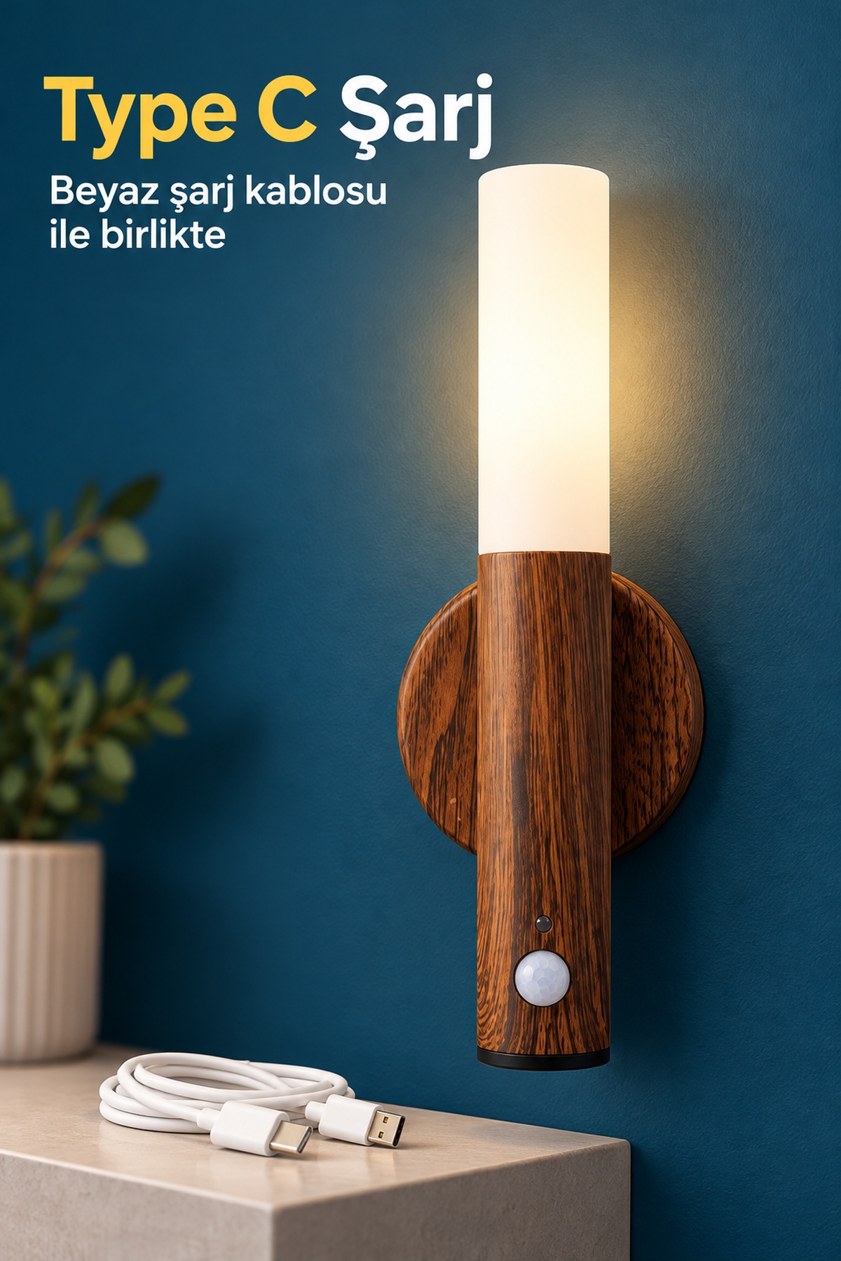 Gün Işığı Aydınlatmalı Şarjlı LED Gece Lambası