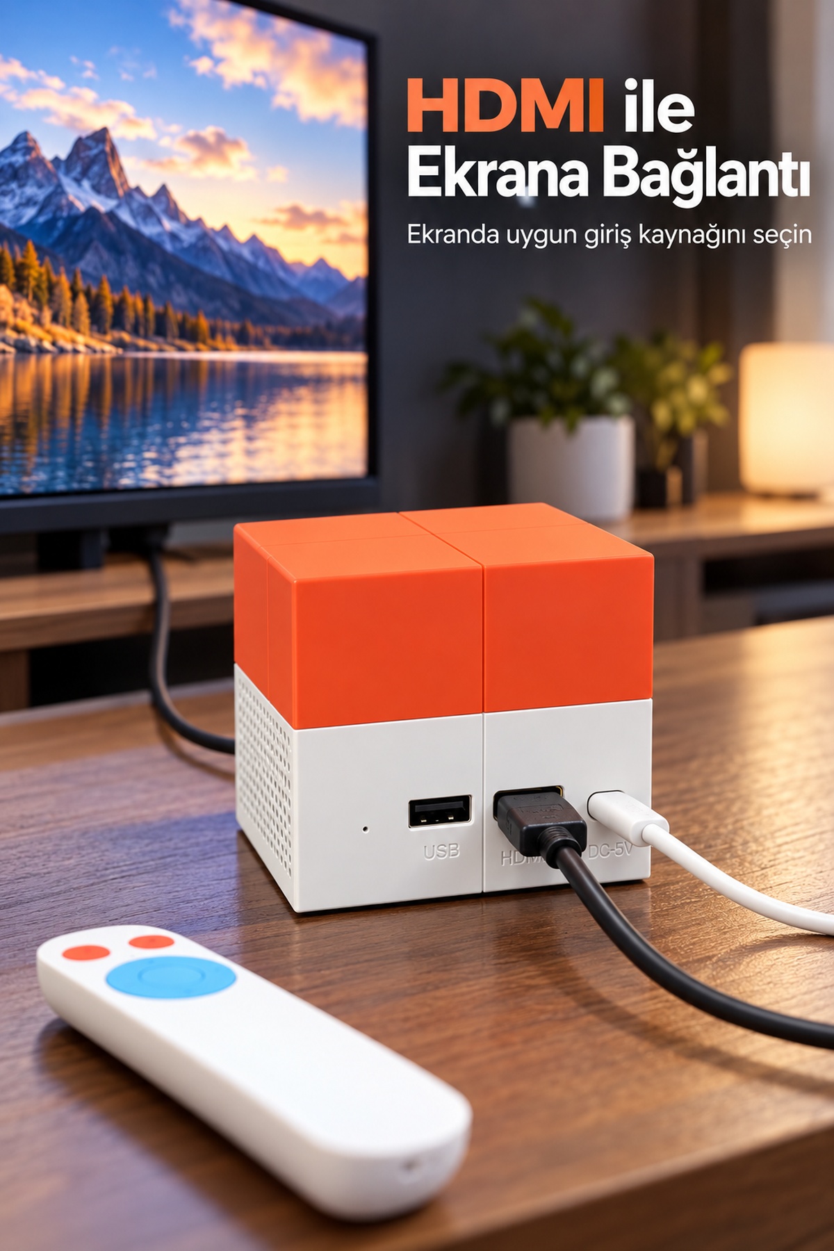 Televizyona HDMI Bağlantılı Hareket Algılayan Oyun Konsolu