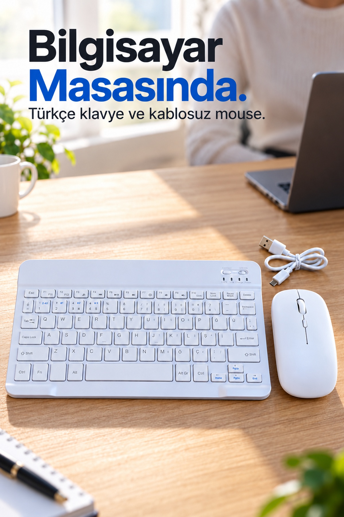 Kablosuz Klavye Mouse Takımı Türkçe Karakterli Tuşlar