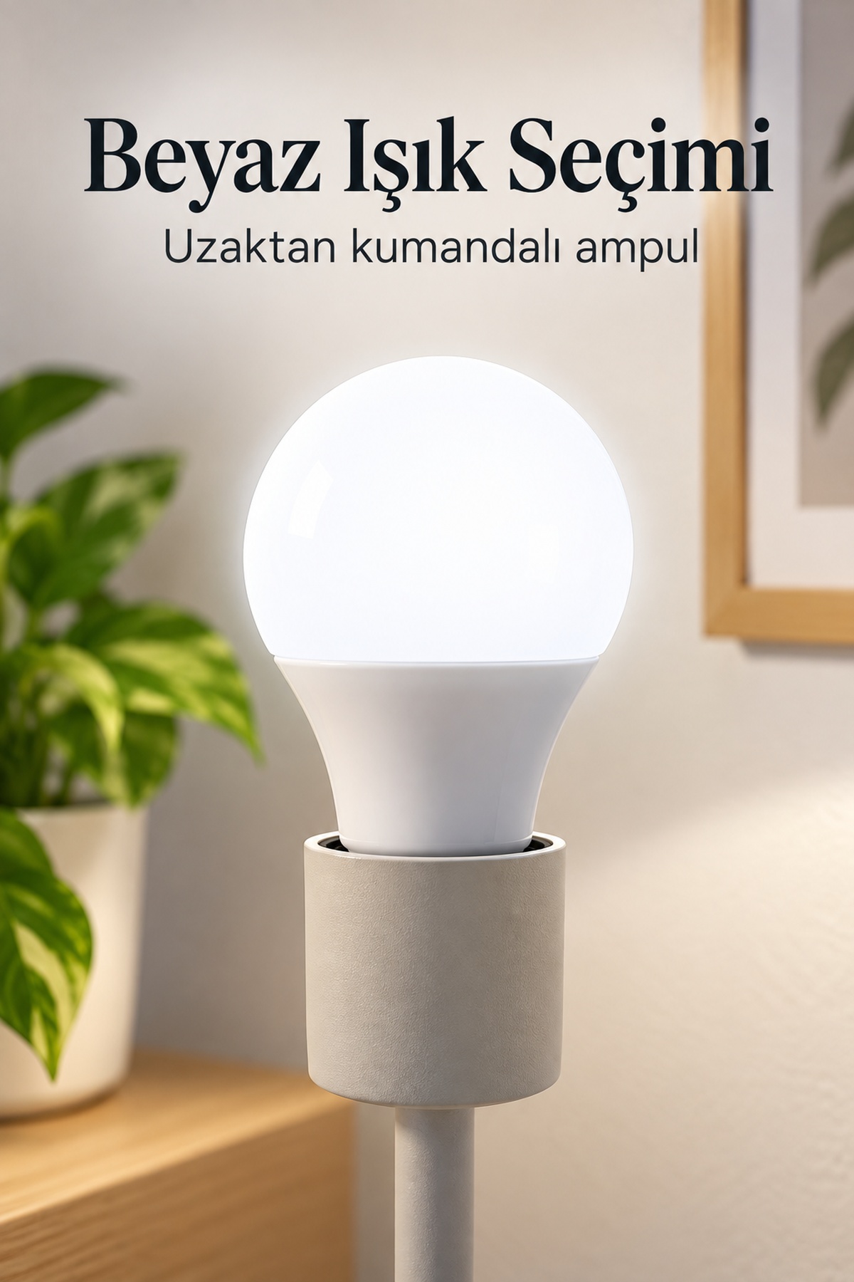 Renkli LED Ampul Kumandadan Beyaz Işık Seçimli