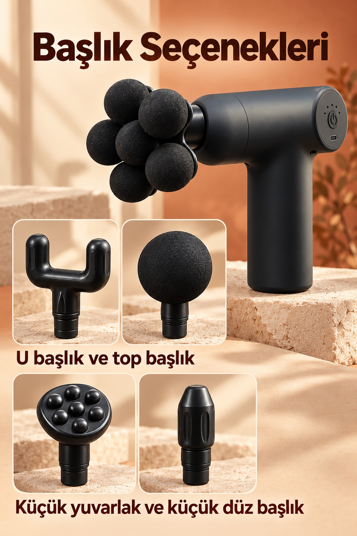 Masaj Tabancası Açma Kapama Düğmeli ve Işıklı Göstergeli