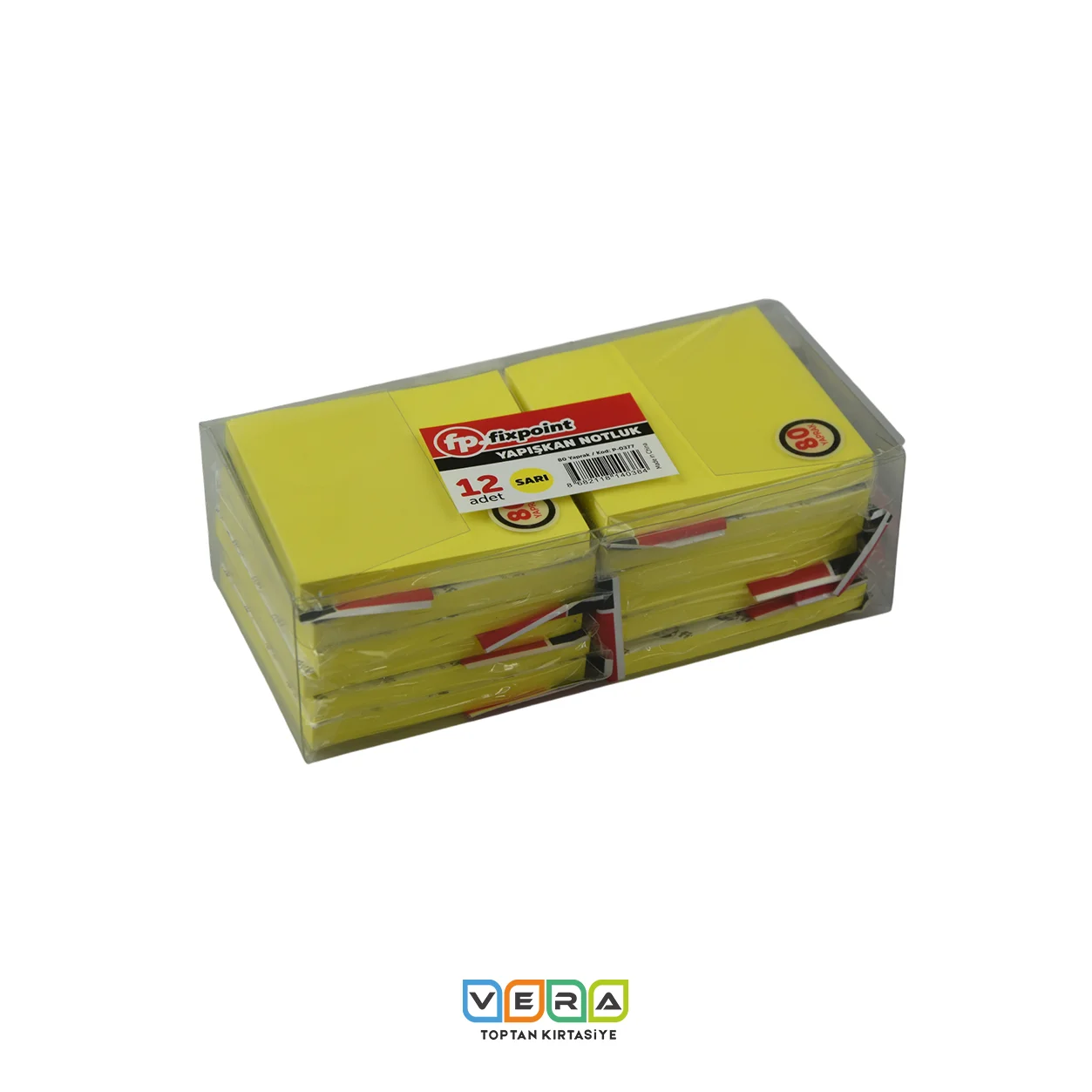 Fixpoint 75x75 Sarı Yapışkanlı Kağıt 12 li Paket