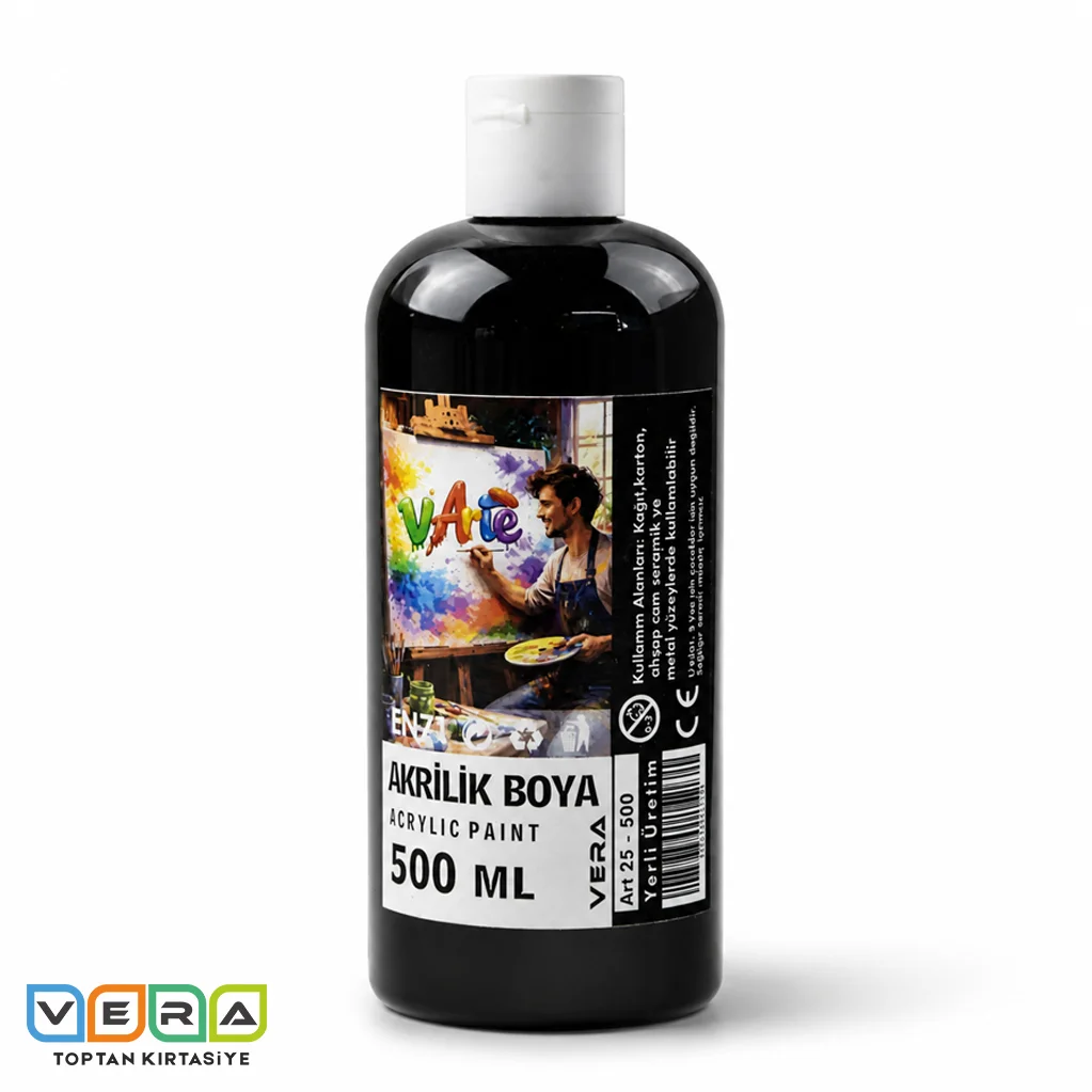 vArte 500 Gr Siyah Akrilik Boya