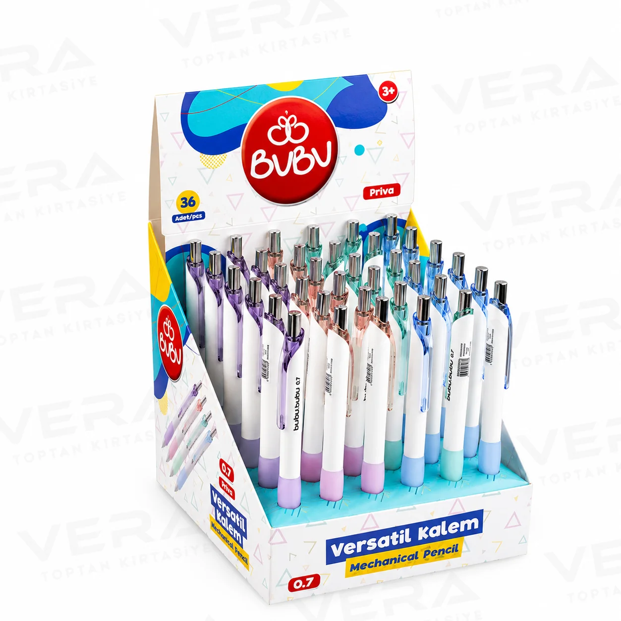 BU-BU VERSATİL KALEM ŞEFFAF PASTEL RENKLER 0.7 PRIVA VR0021